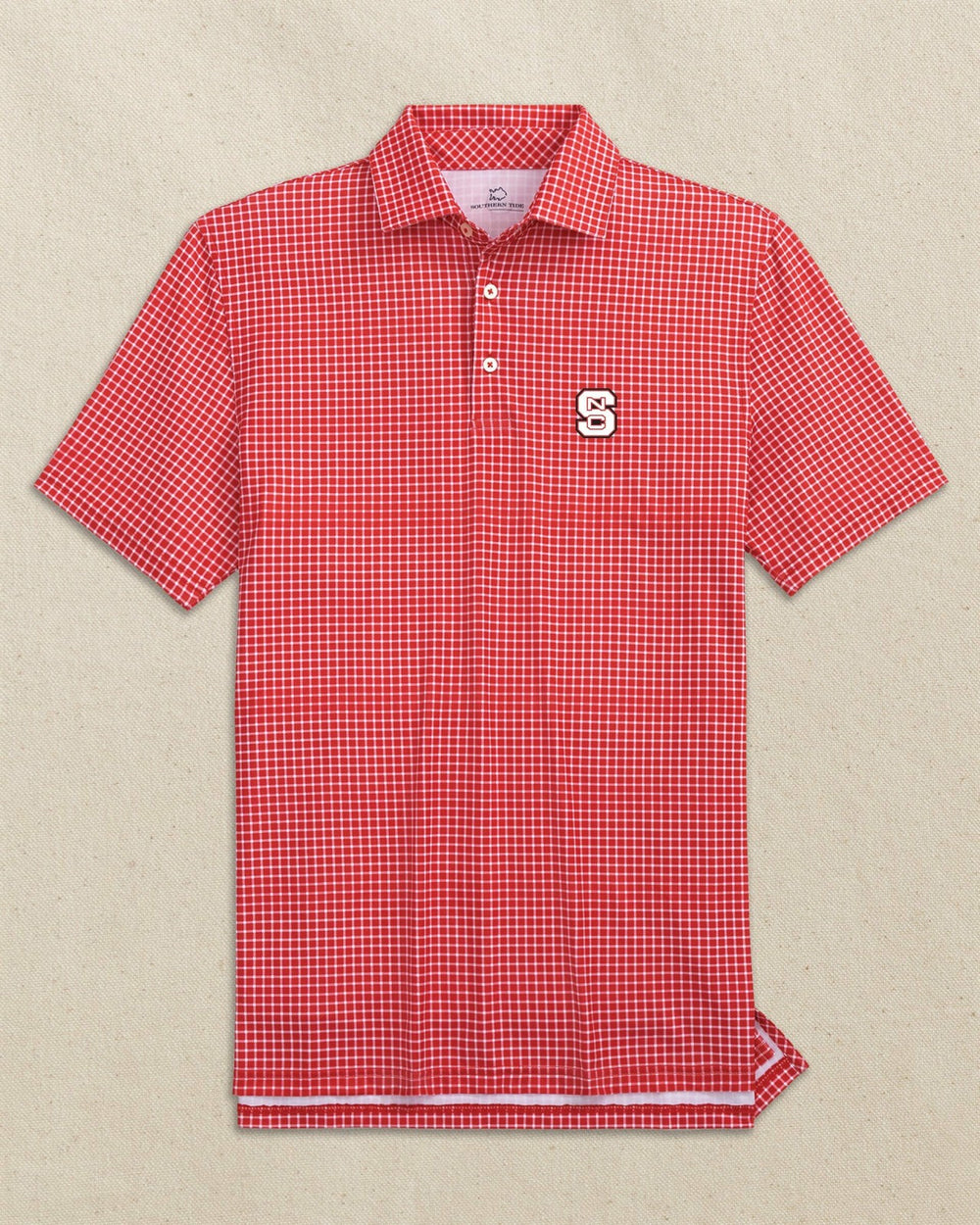 NC State Wolfpack Driver Dunes Edge Plaid Polo Southern Tide Savings