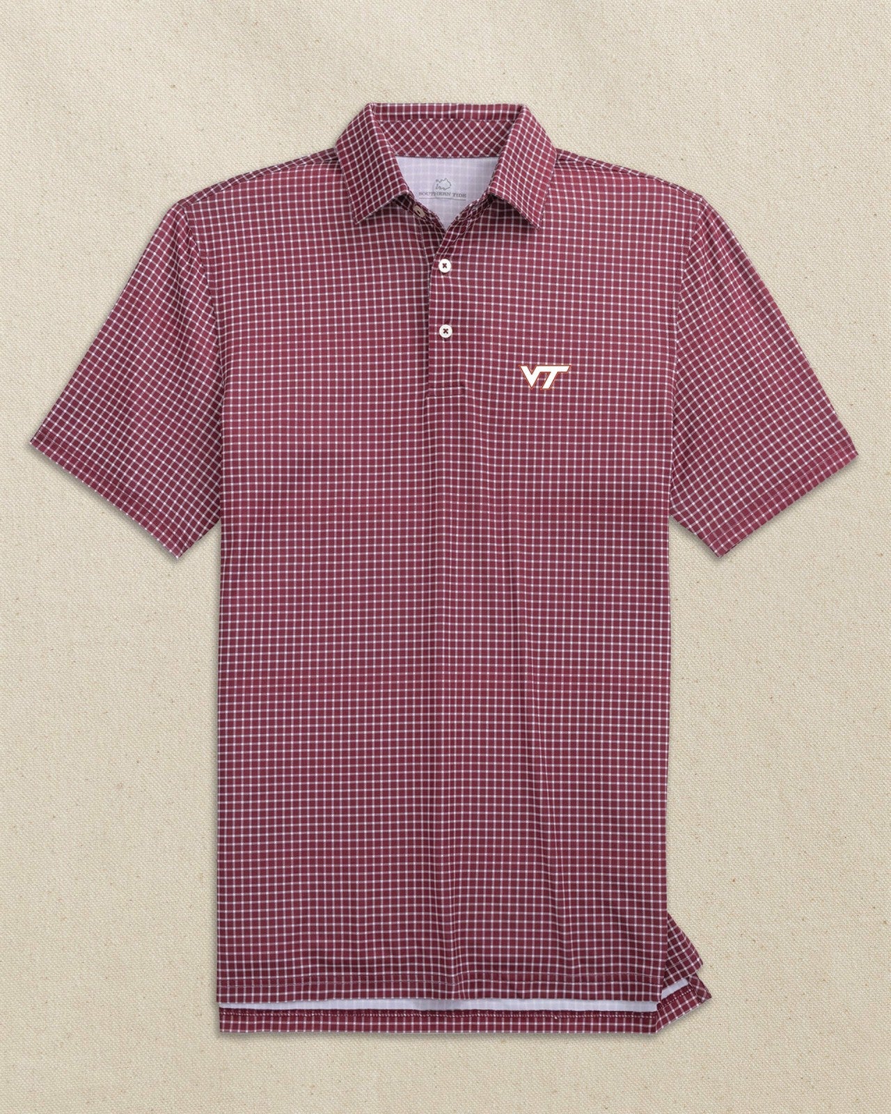 Virginia Tech Hokies Dunes Edge Plaid Polo Southern Tide Bargain