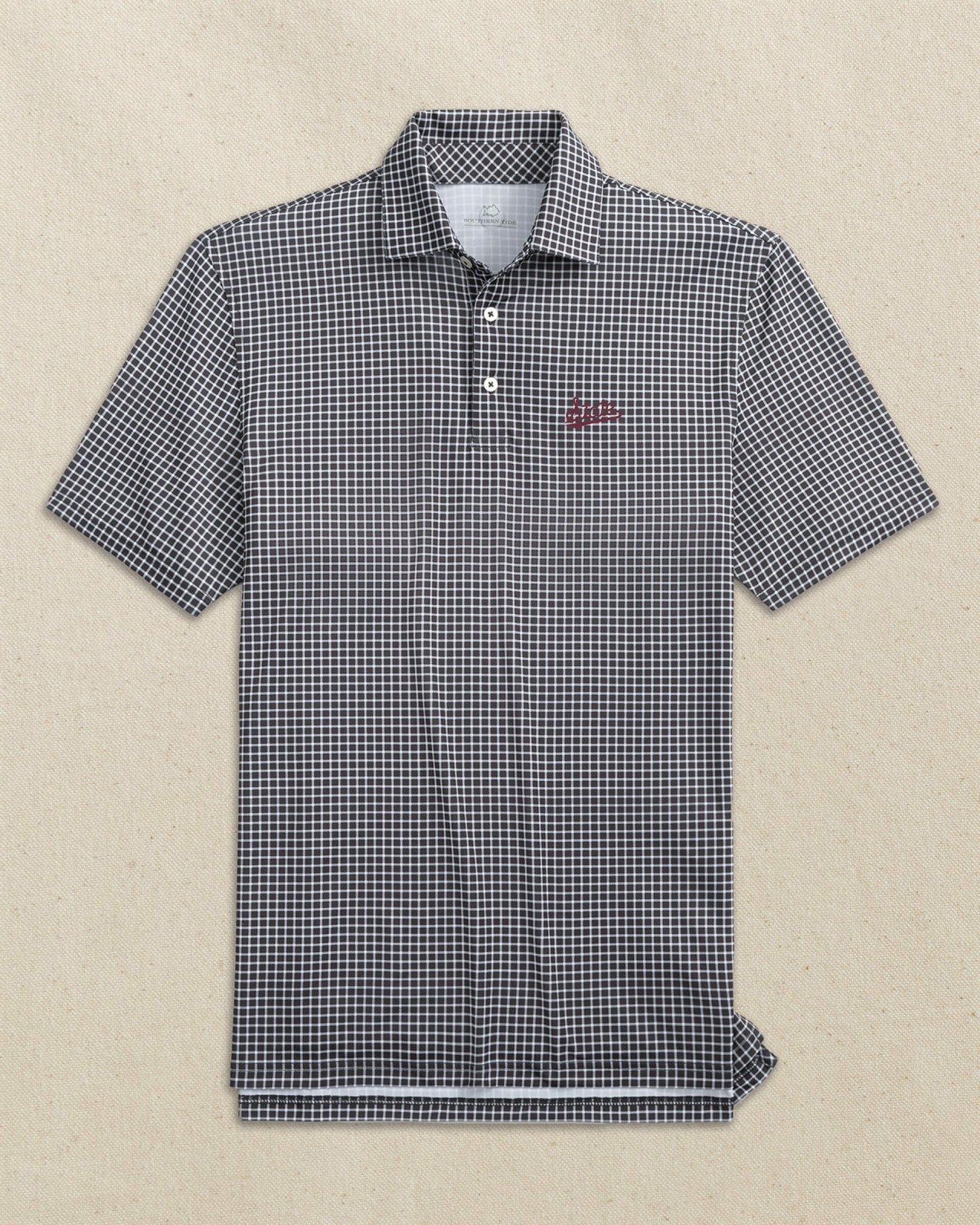 Mississippi State Script Dunes Edge Plaid Polo Southern Tide Hot Deal