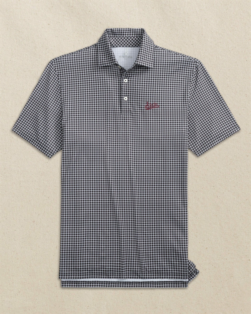 Mississippi State Script Dunes Edge Plaid Polo Southern Tide Hot Deal
