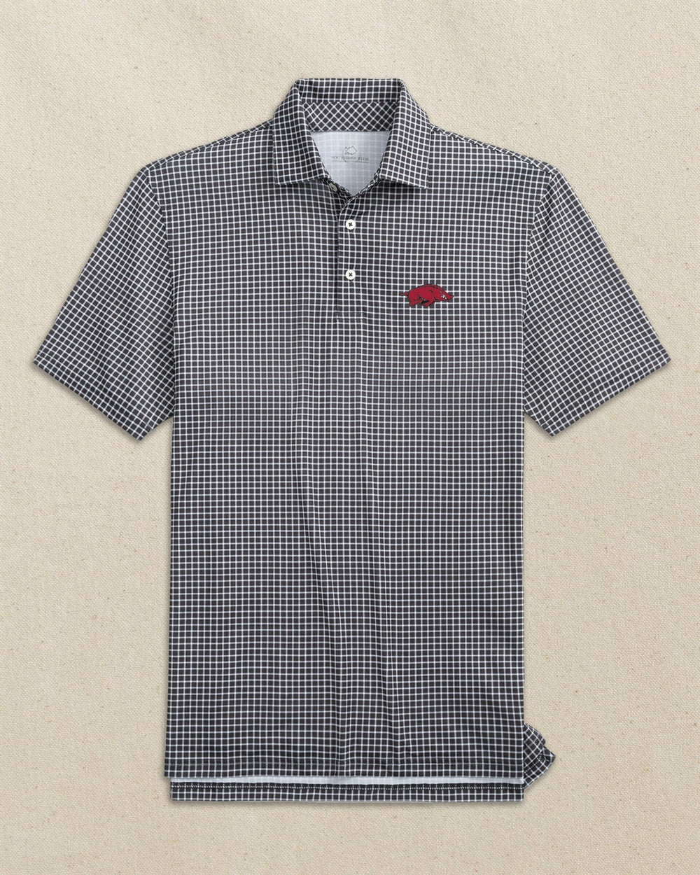 Arkansas Razorbacks Driver Dunes Edge Plaid Polo Southern Tide Savings