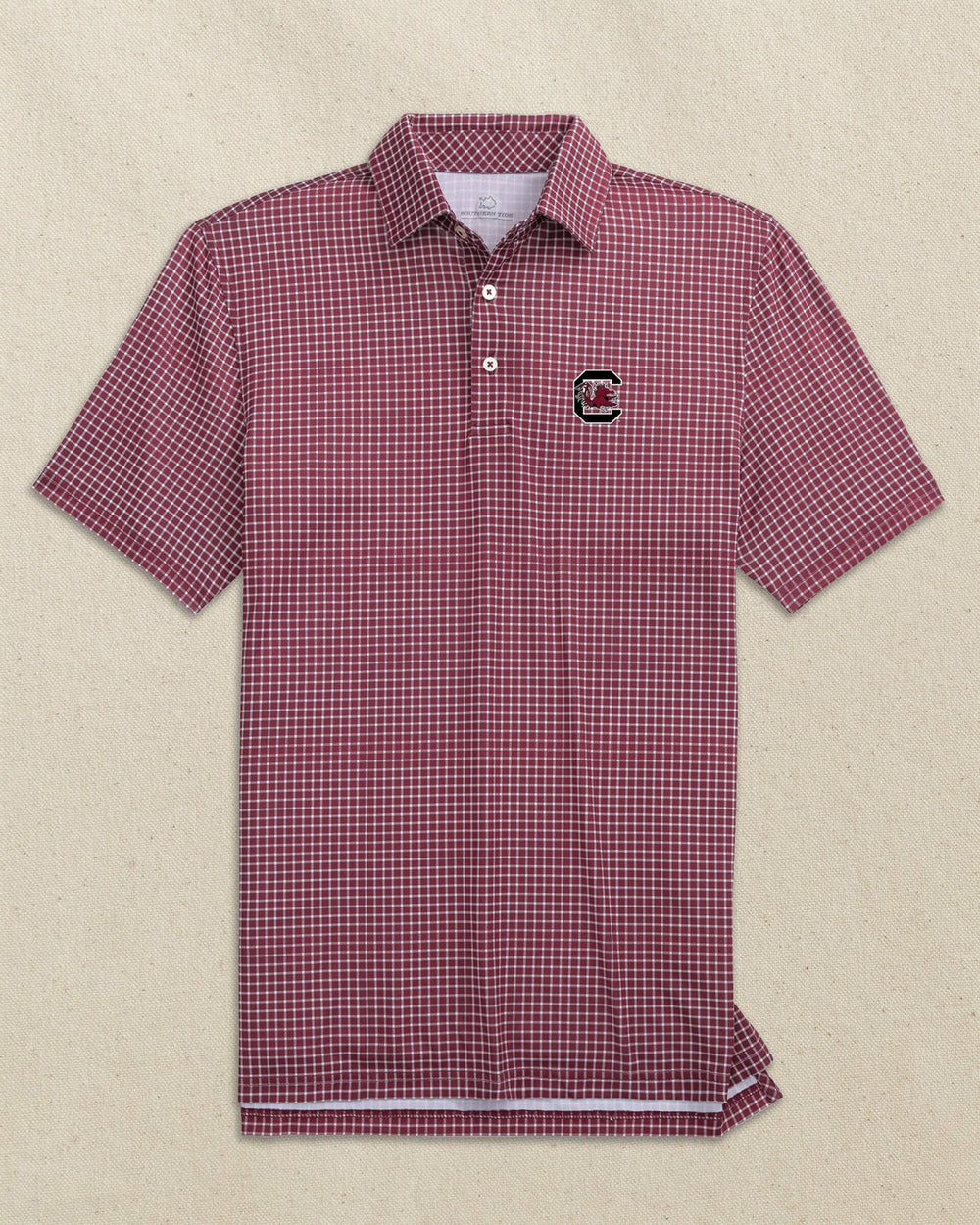 USC Gamecocks Driver Dunes Edge Plaid Polo Southern Tide Bargain