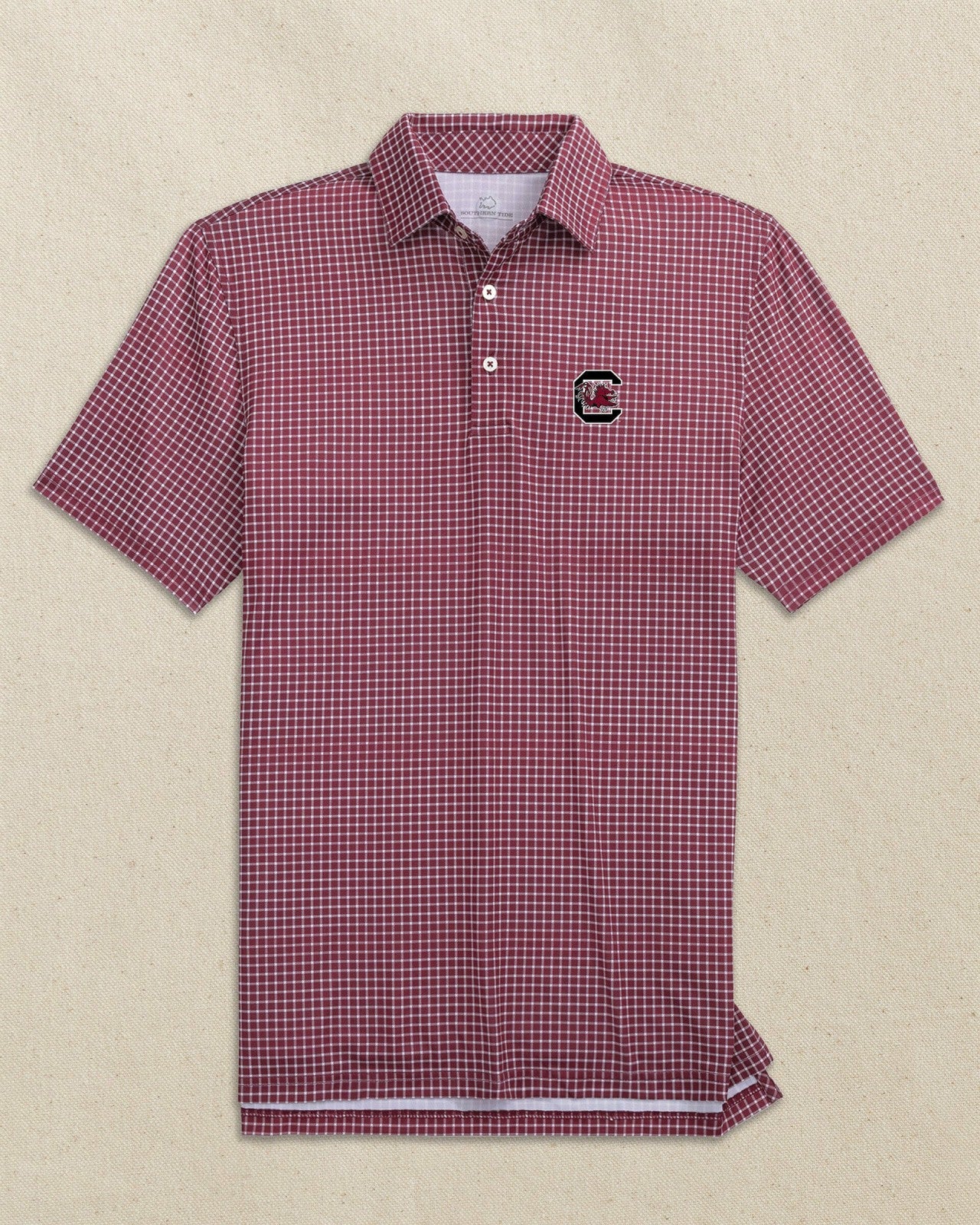 USC Gamecocks Driver Dunes Edge Plaid Polo Southern Tide Bargain