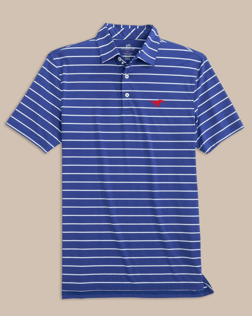 SMU Mustangs brrr°®-eeze Stripe Polo Southern Tide Special Offer