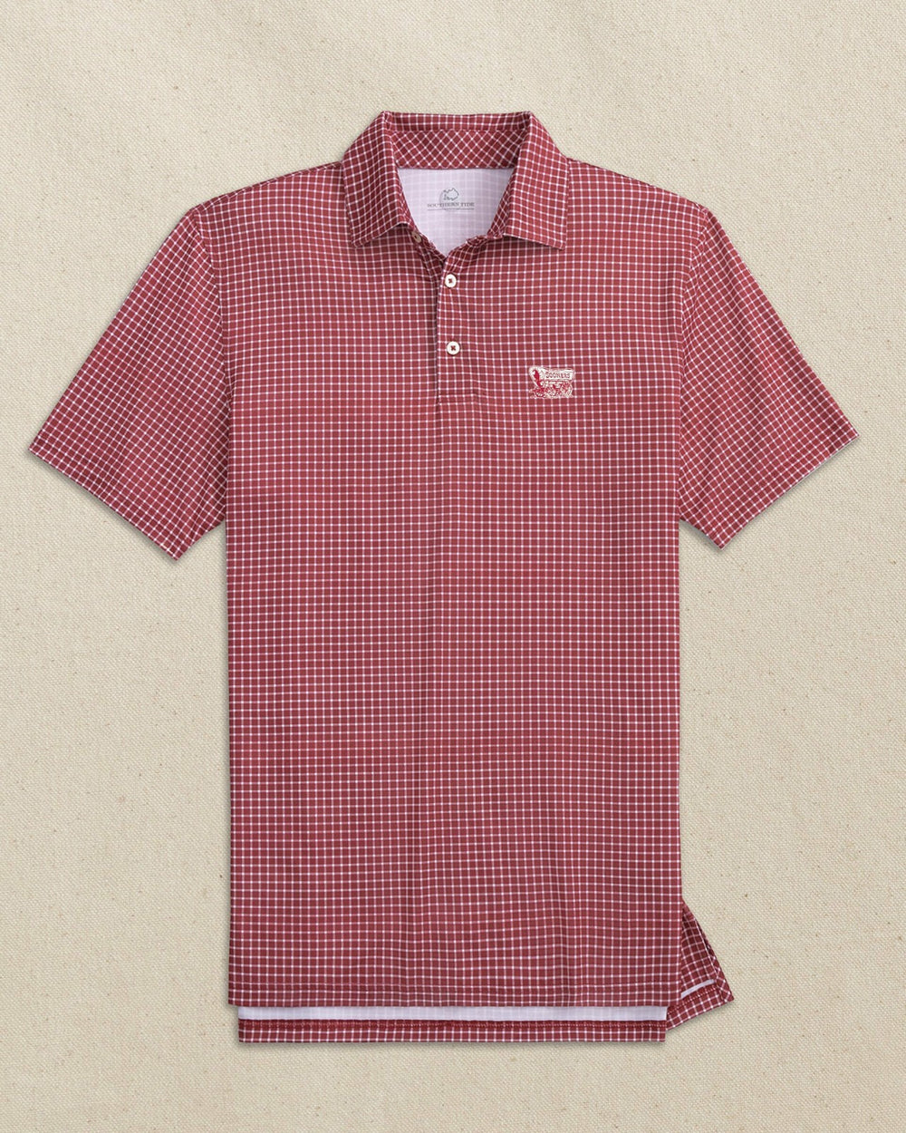 Oklahoma Sooner Schooner Dunes Edge Plaid Polo Southern Tide Hot Deal