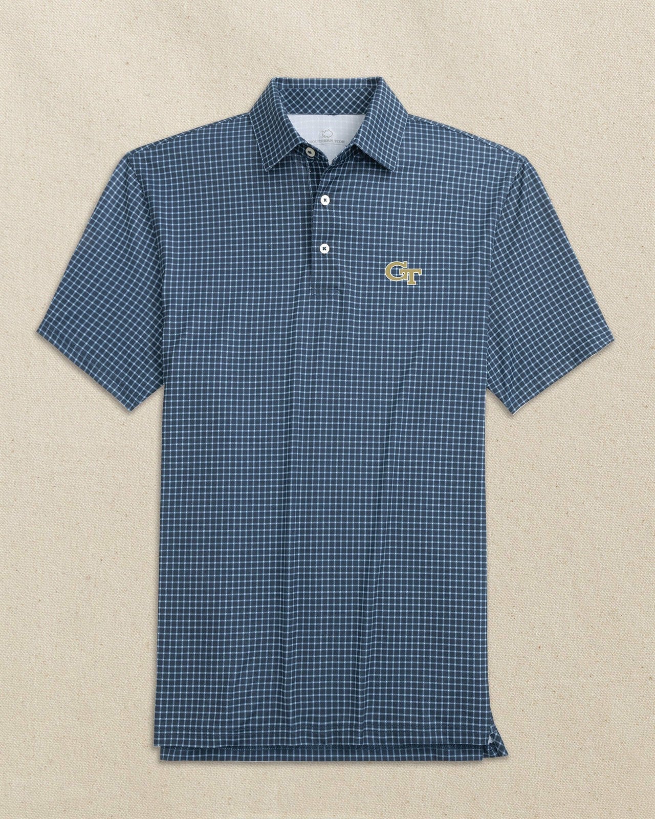 Georgia Tech Driver Dunes Edge Plaid Polo Southern Tide Outlets
