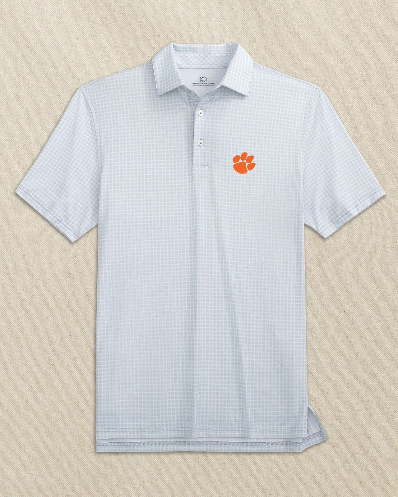 Clemson Tigers Driver Dunes Edge Plaid Polo Southern Tide Discount