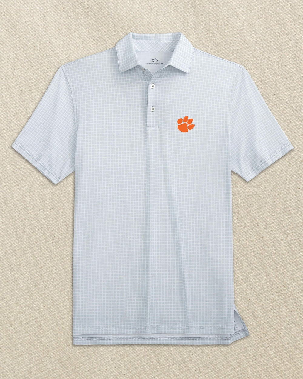 Clemson Tigers Driver Dunes Edge Plaid Polo Southern Tide Discount