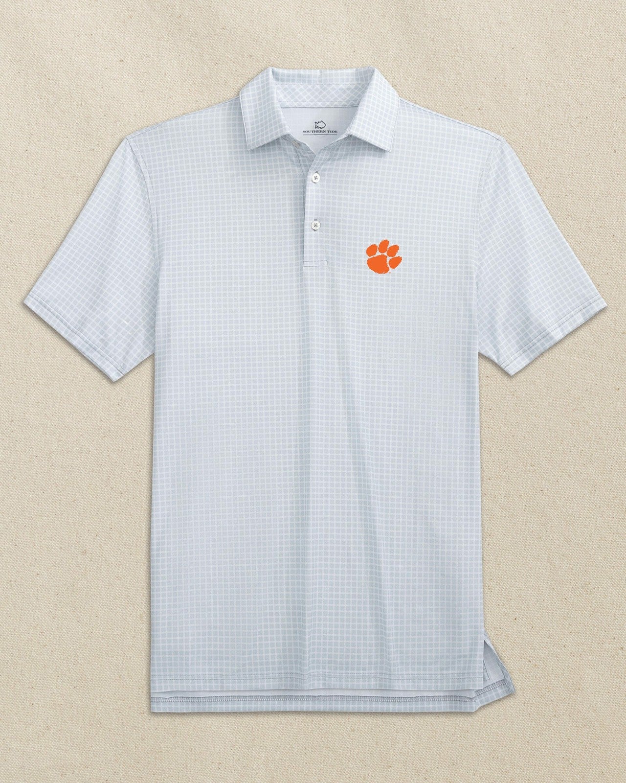 Clemson Tigers Driver Dunes Edge Plaid Polo Southern Tide Discount