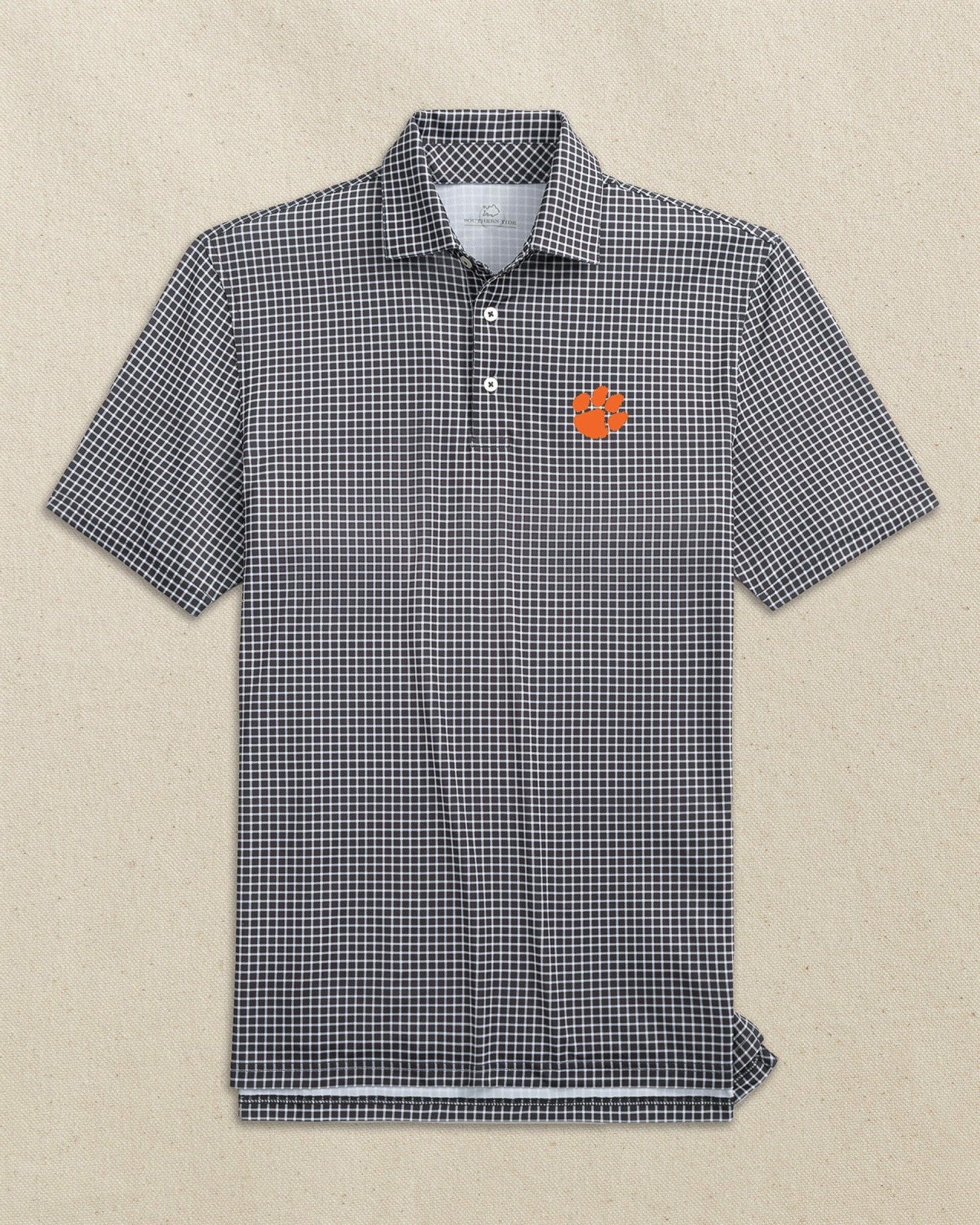 Clemson Tigers Driver Dunes Edge Plaid Polo Southern Tide Discount