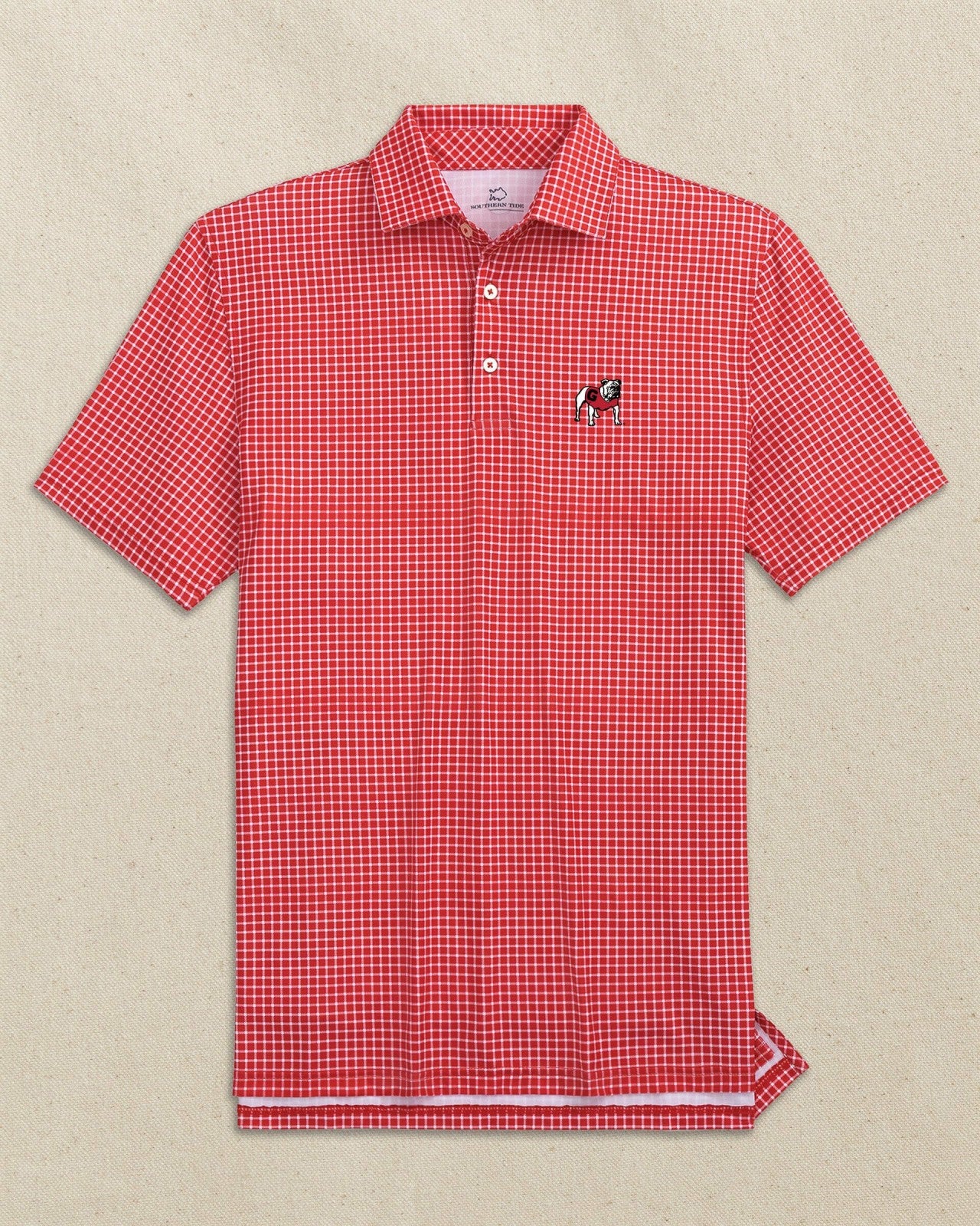 Georgia Bulldogs Driver Dunes Edge Plaid Polo Southern Tide Special Offer