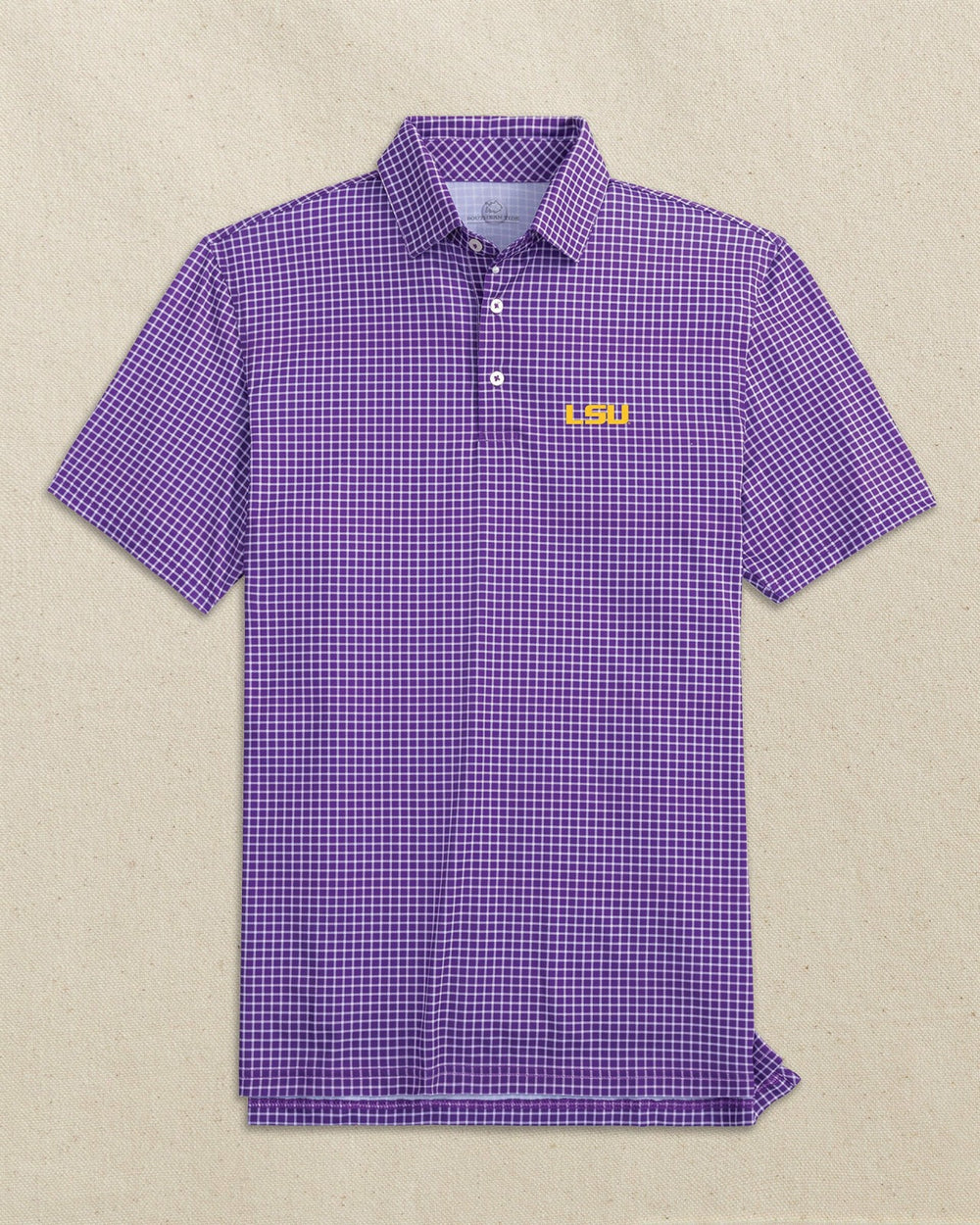 LSU Tigers Driver Dunes Edge Plaid Polo Southern Tide Hot Deal