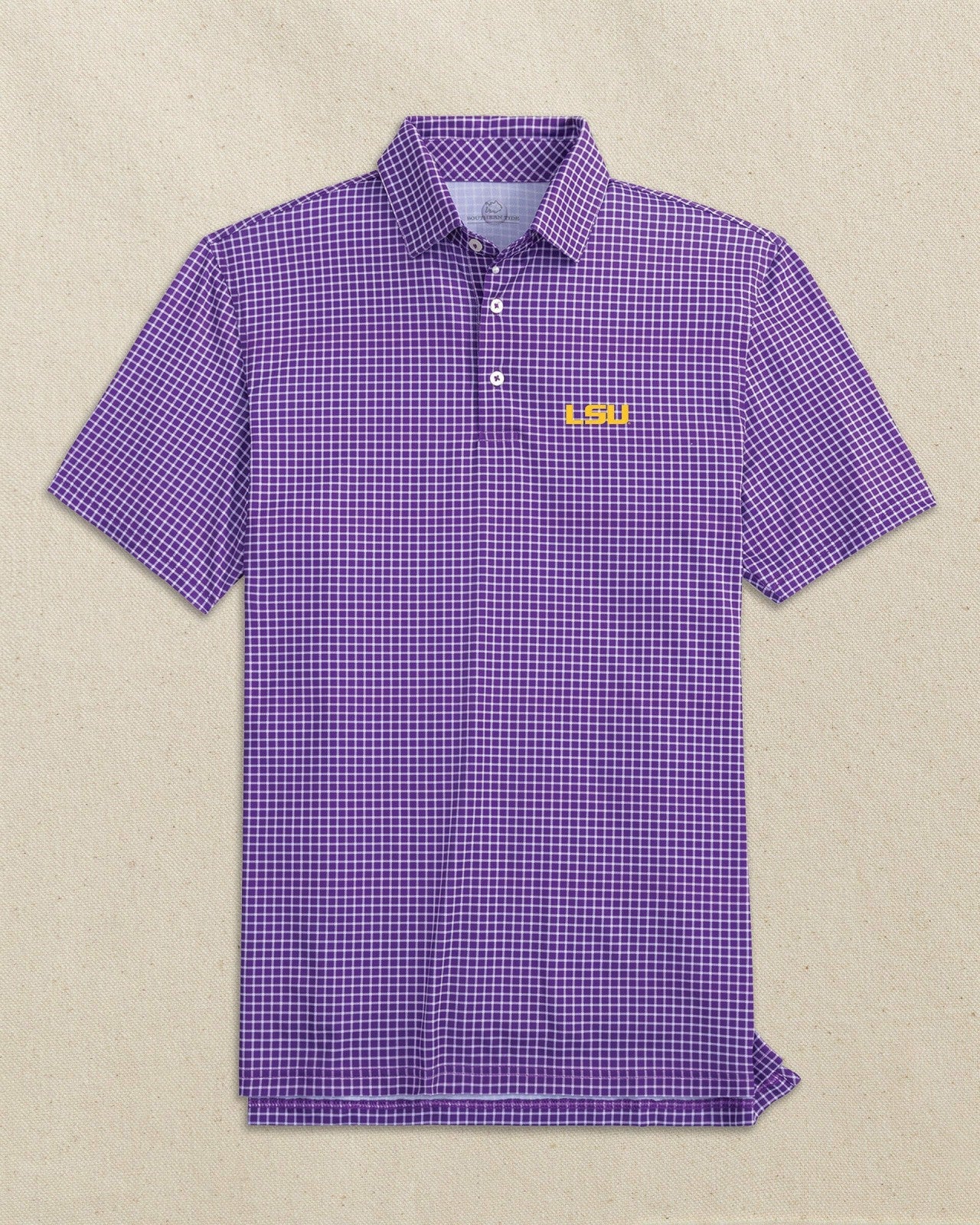 LSU Tigers Driver Dunes Edge Plaid Polo Southern Tide Hot Deal