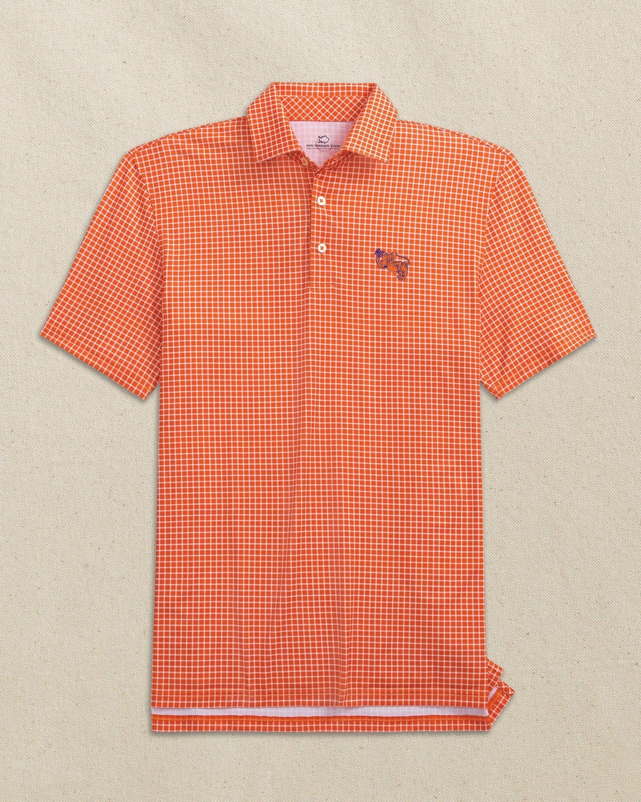 Clemson Gentleman Tiger Dunes Edge Plaid Polo Southern Tide Outlets