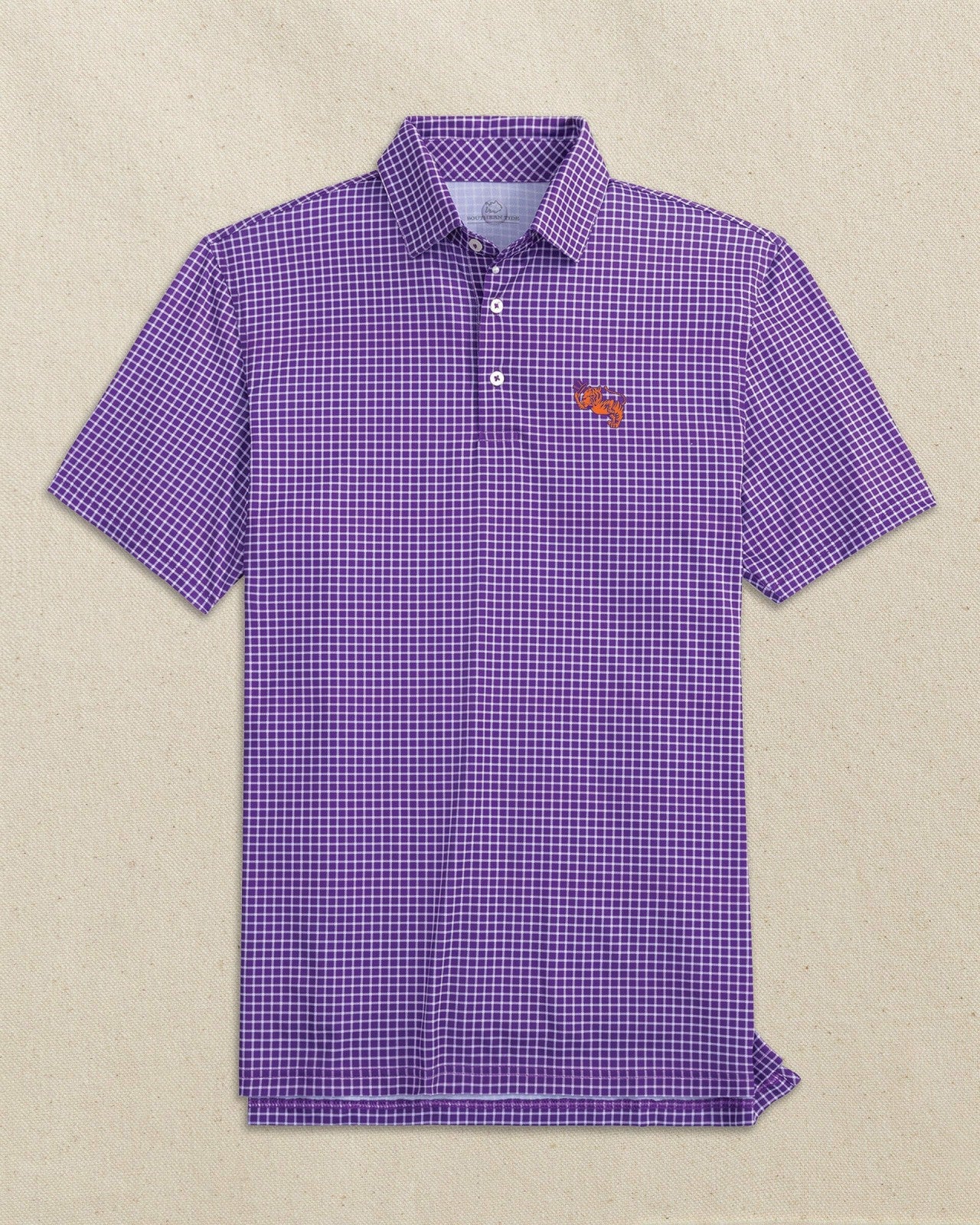 Clemson Gentleman Tiger Dunes Edge Plaid Polo Southern Tide Outlets