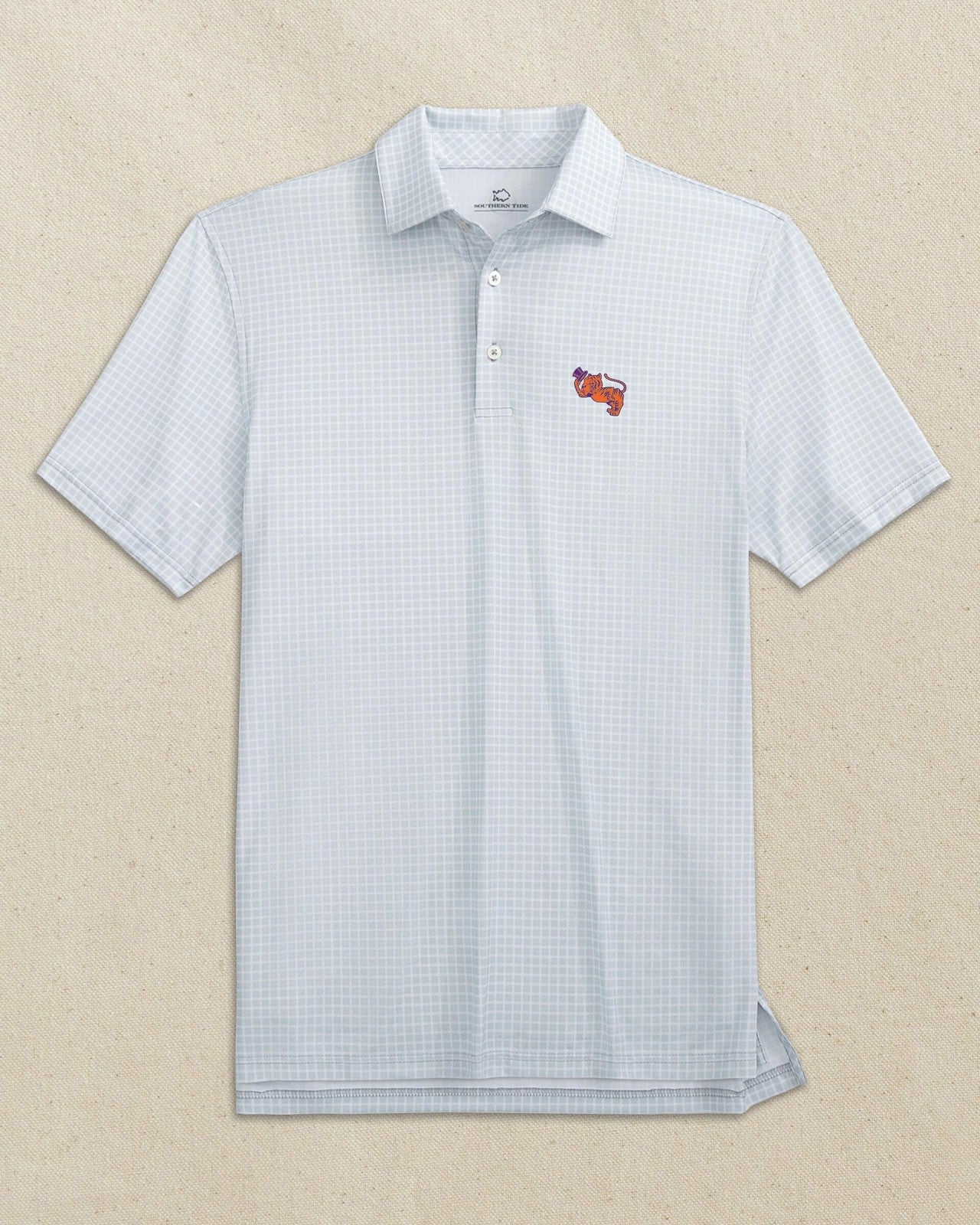 Clemson Gentleman Tiger Dunes Edge Plaid Polo Southern Tide Outlets