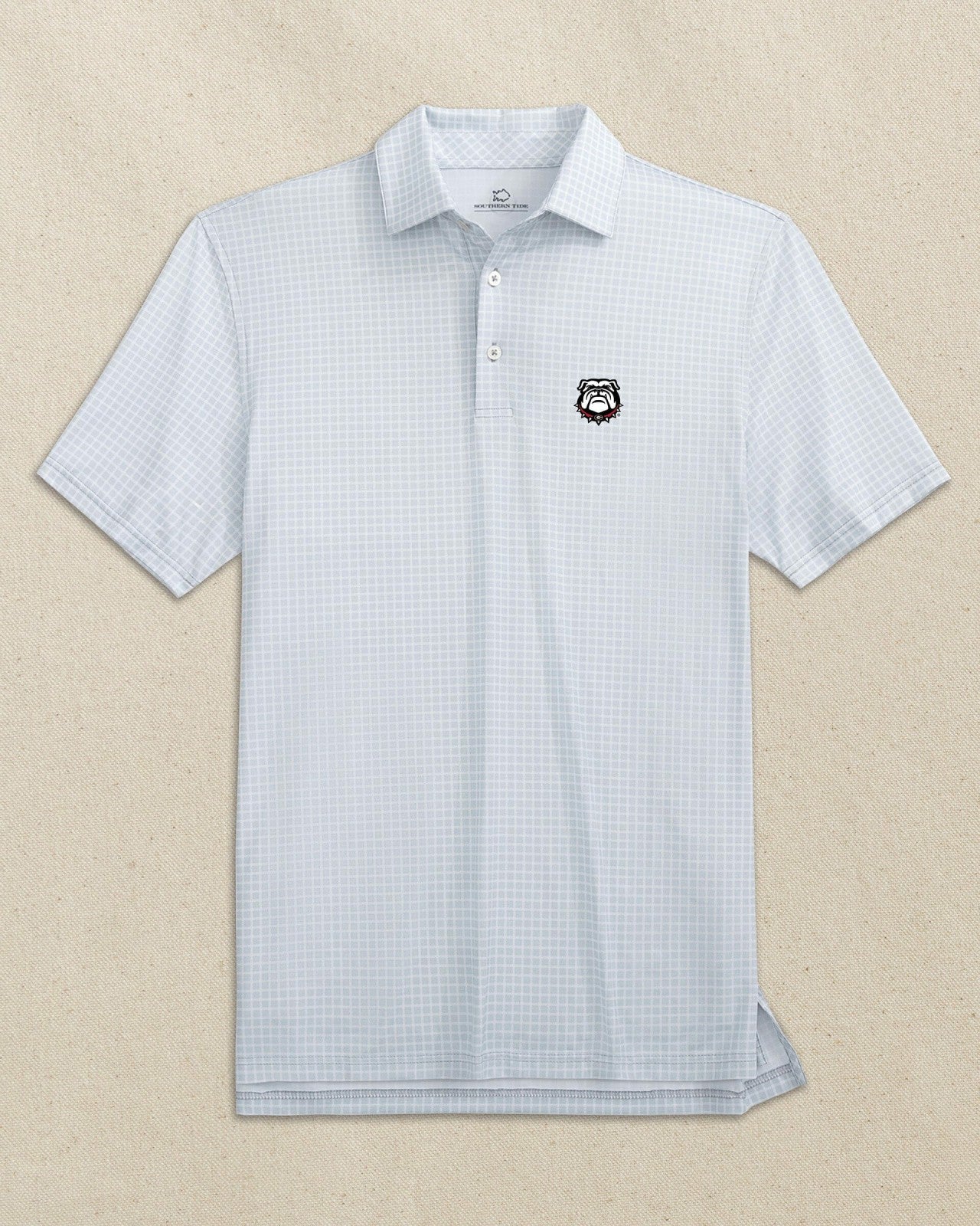 Georgia Bulldogs Head Dunes Edge Plaid Polo Southern Tide Sale