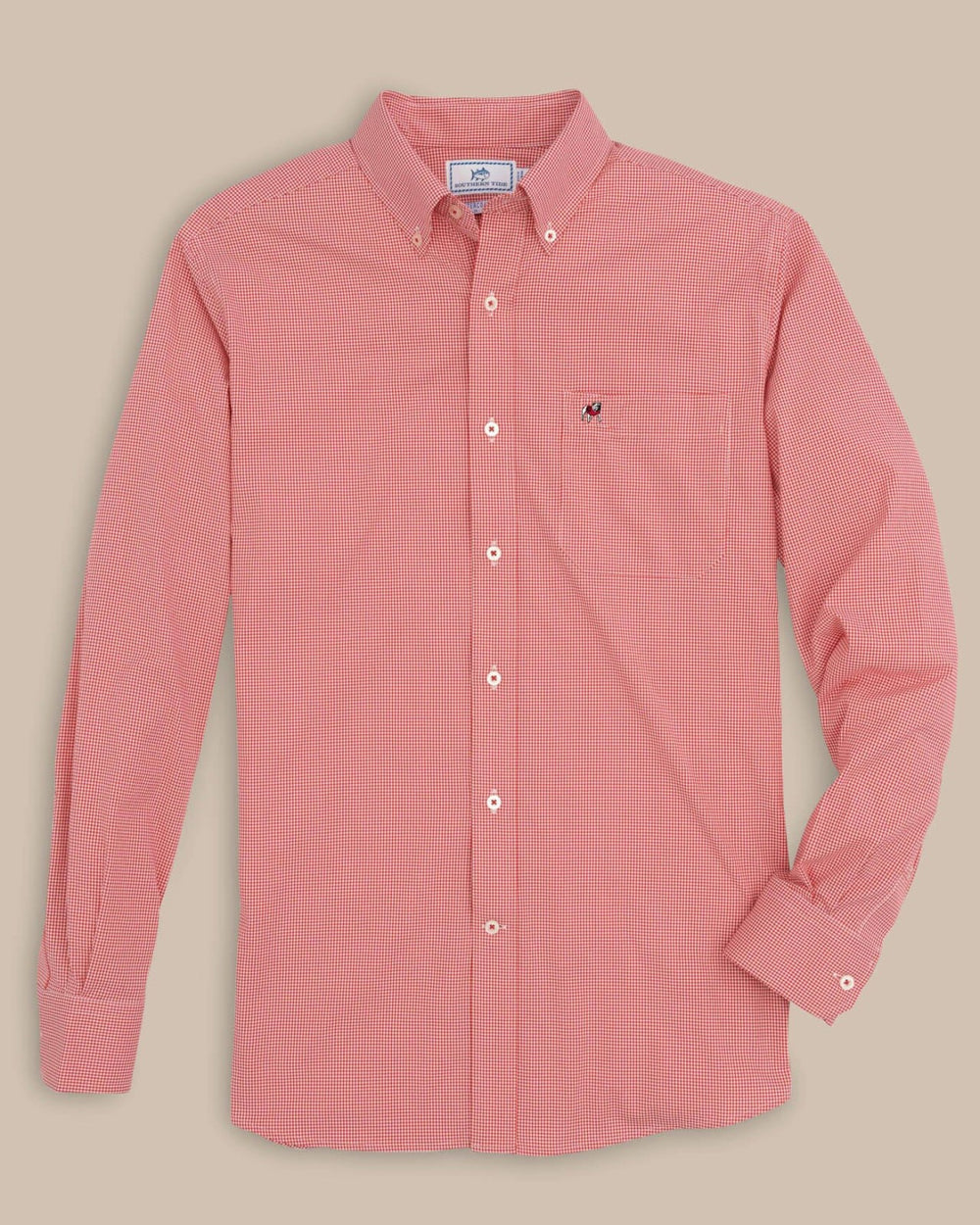 Georgia Bulldogs Gingham Button Down Shirt Southern Tide Discounted