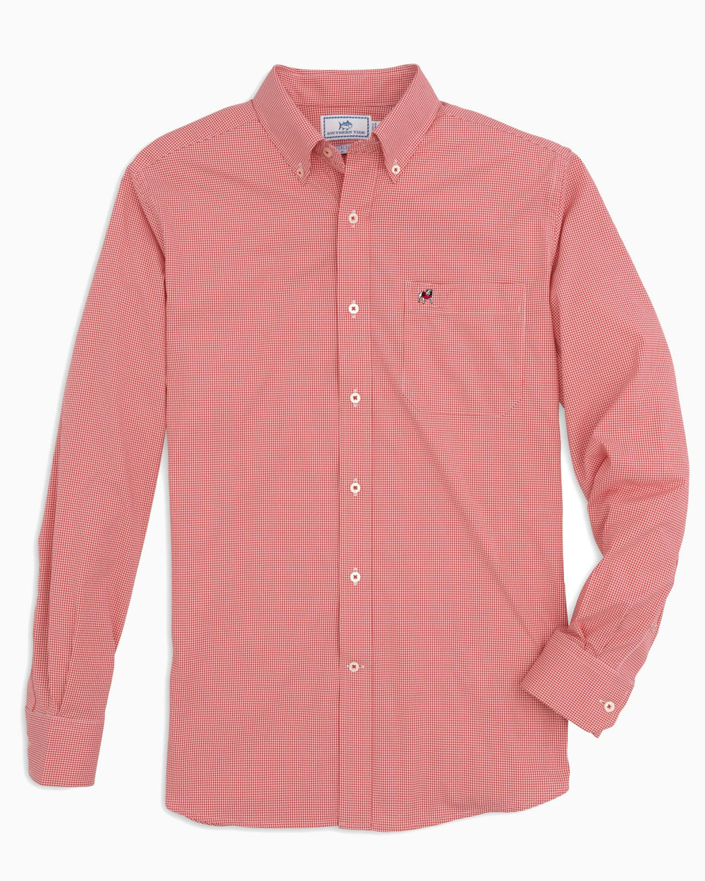 Georgia Bulldogs Gingham Button Down Shirt Southern Tide Discounted