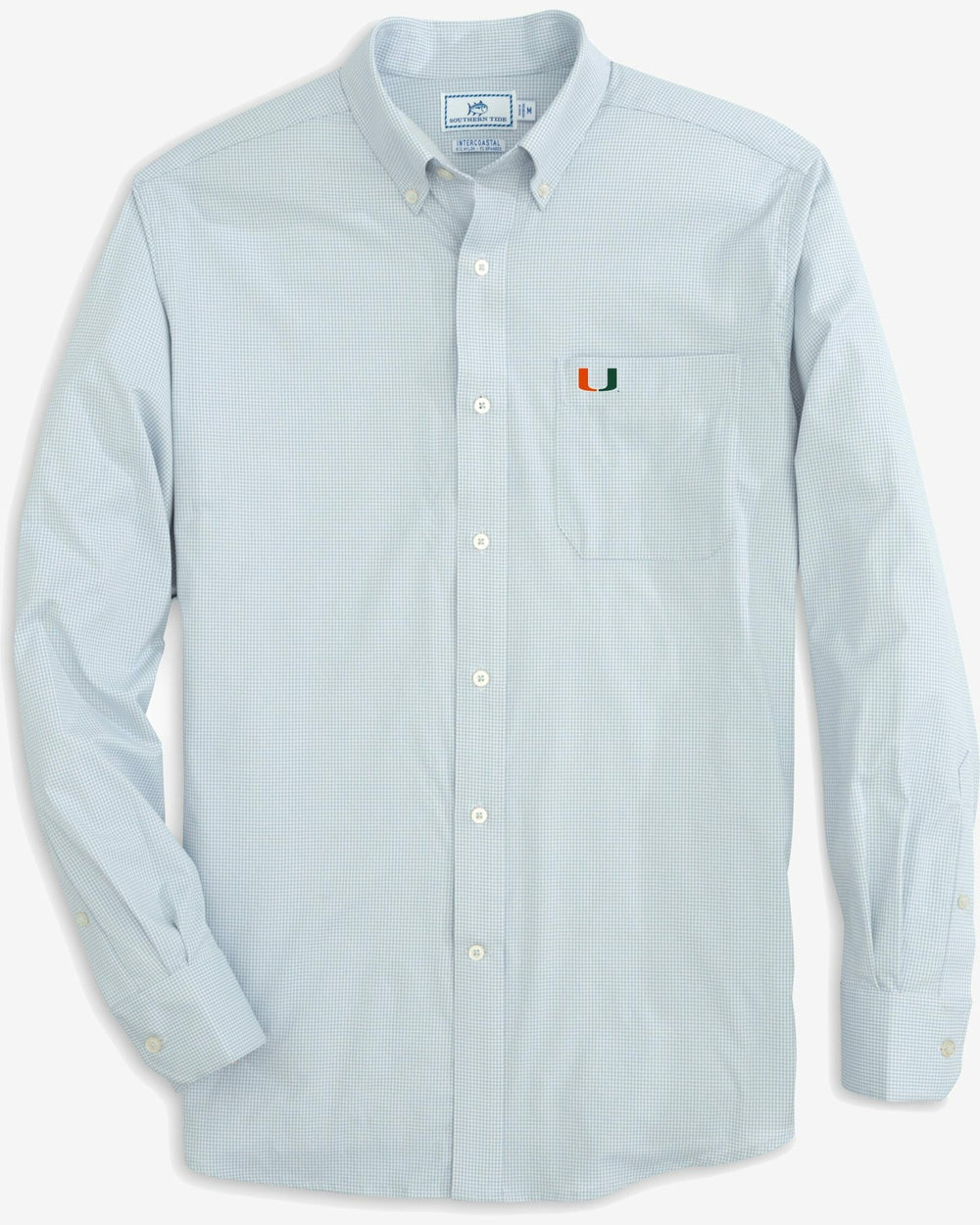 Miami Hurricanes Gingham Button Down Shirt Collegiate Southern Tide Special Offer