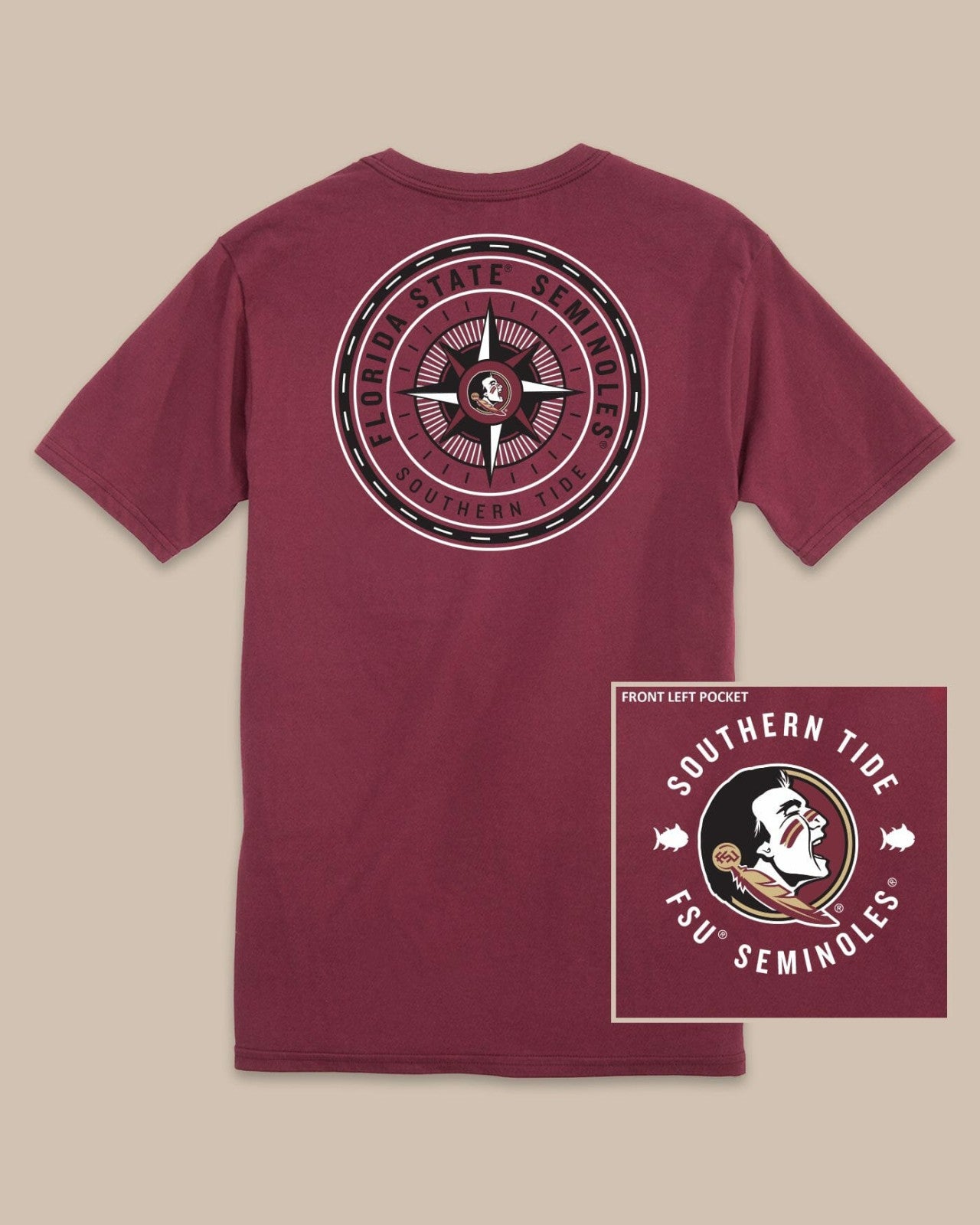 FSU Seminoles Gameday Collegiate Compass T-Shirt Southern Tide Savings