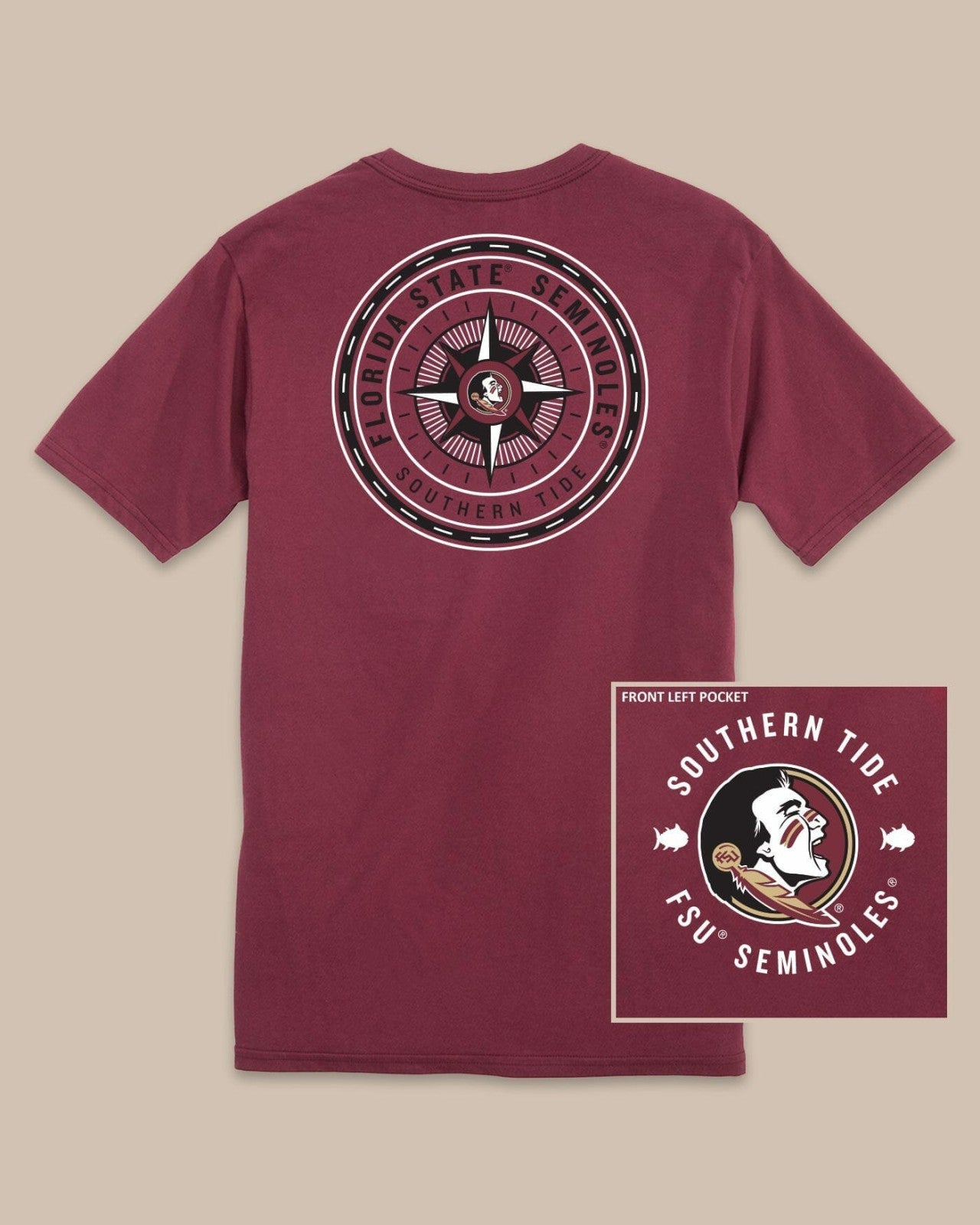 FSU Seminoles Gameday Collegiate Compass T-Shirt Southern Tide Savings
