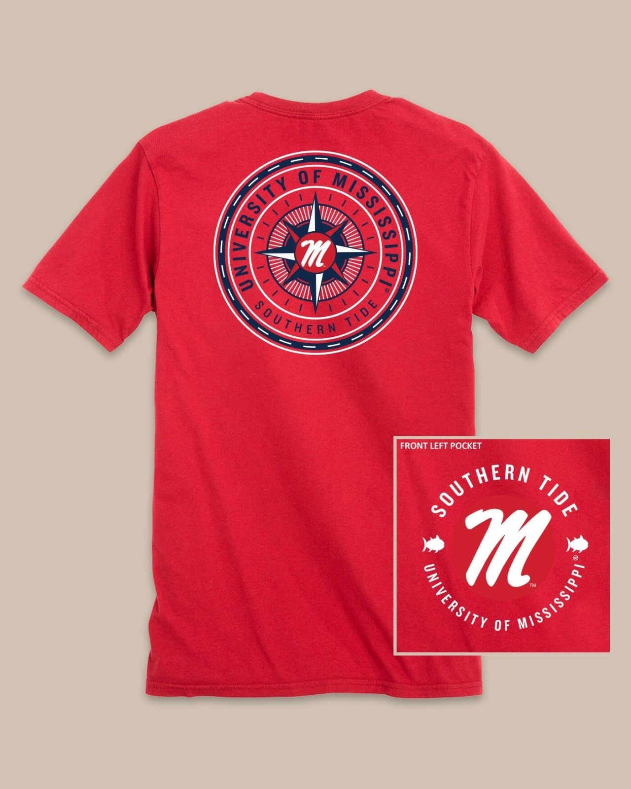 Ole Miss Rebels Gameday Collegiate Compass T-Shirt Southern Tide On Sale