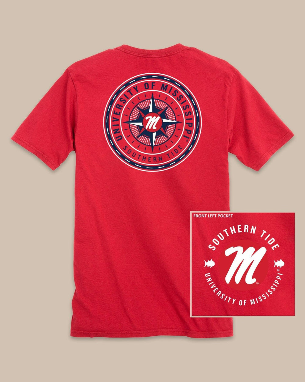 Ole Miss Rebels Gameday Collegiate Compass T-Shirt Southern Tide On Sale