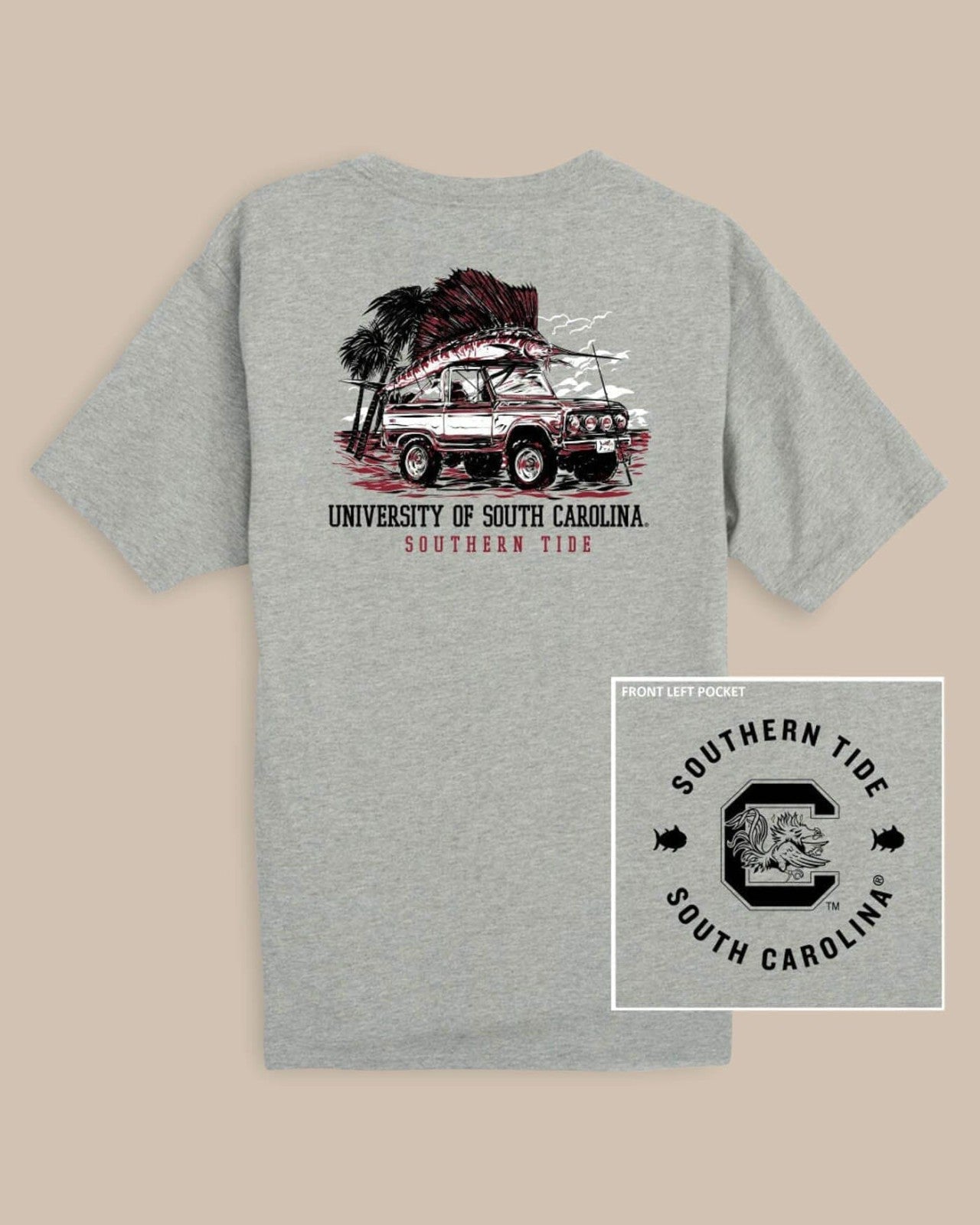 USC Gamecocks Trophy Catch Heather T-Shirt Southern Tide Discount