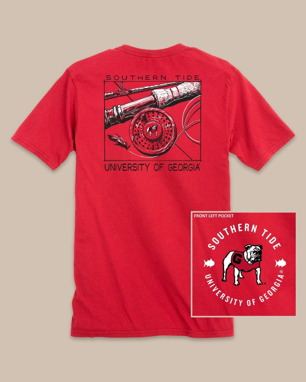 Georgia Bulldogs Gameday Fly Reel T-Shirt Southern Tide Discounted