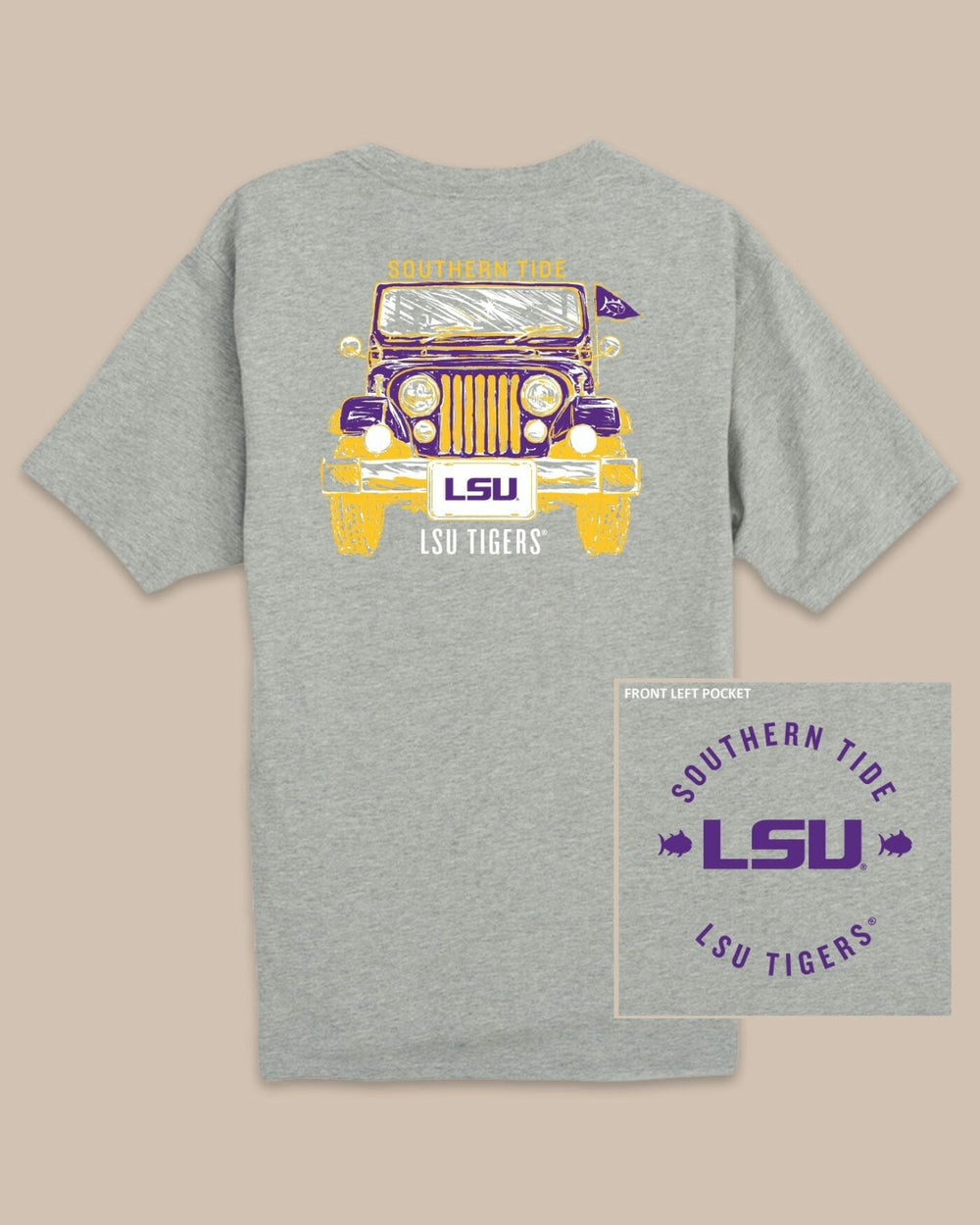 LSU Tigers Heather Front Plate T-Shirt Southern Tide Limited Offer