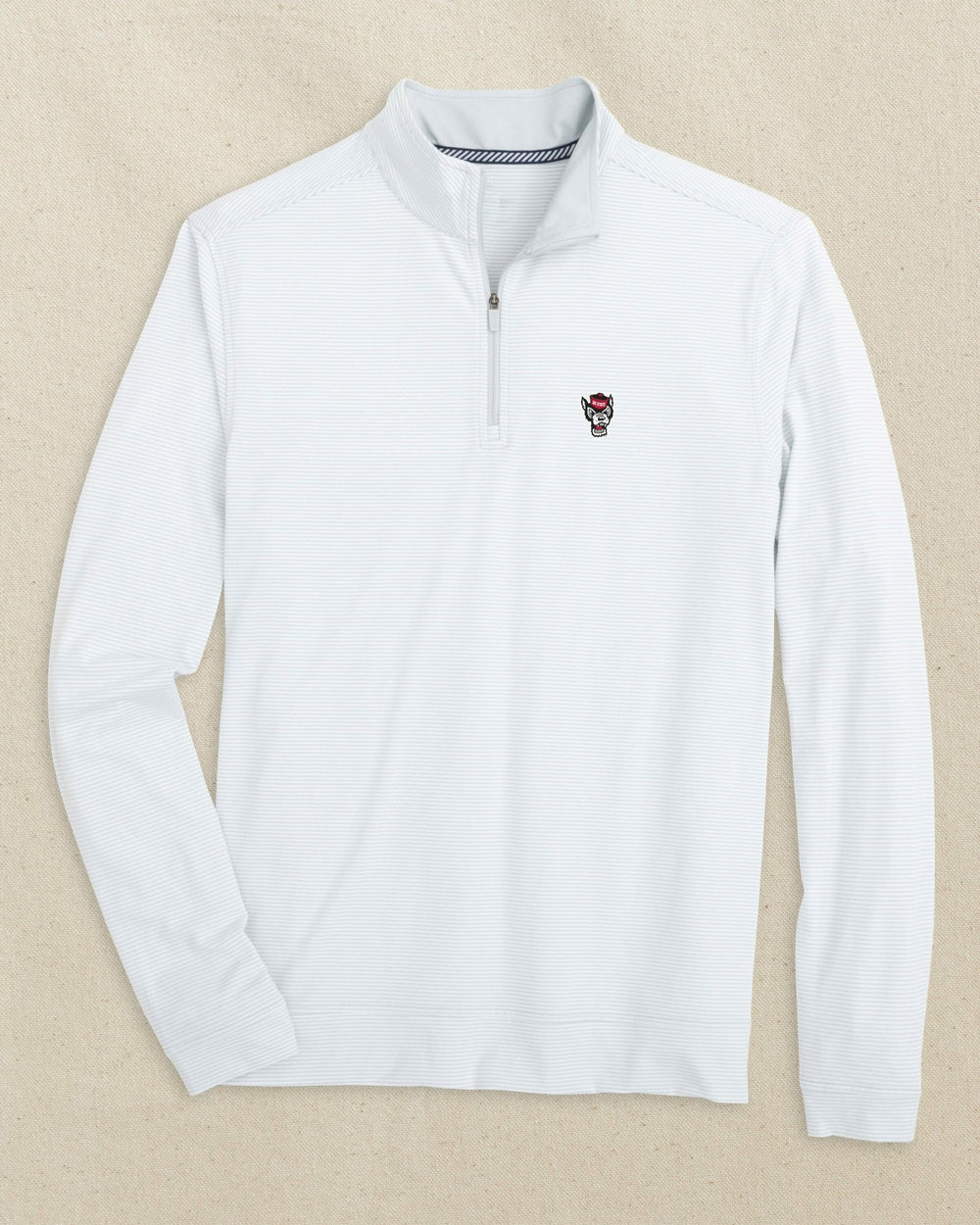 NC State Wolf Head Micro-Stripe Quarter Zip Southern Tide Special Offer