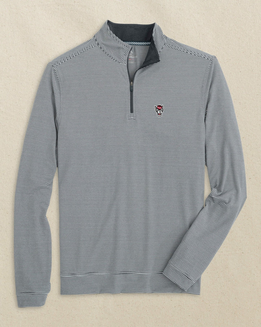 NC State Wolf Head Micro-Stripe Quarter Zip Southern Tide Special Offer