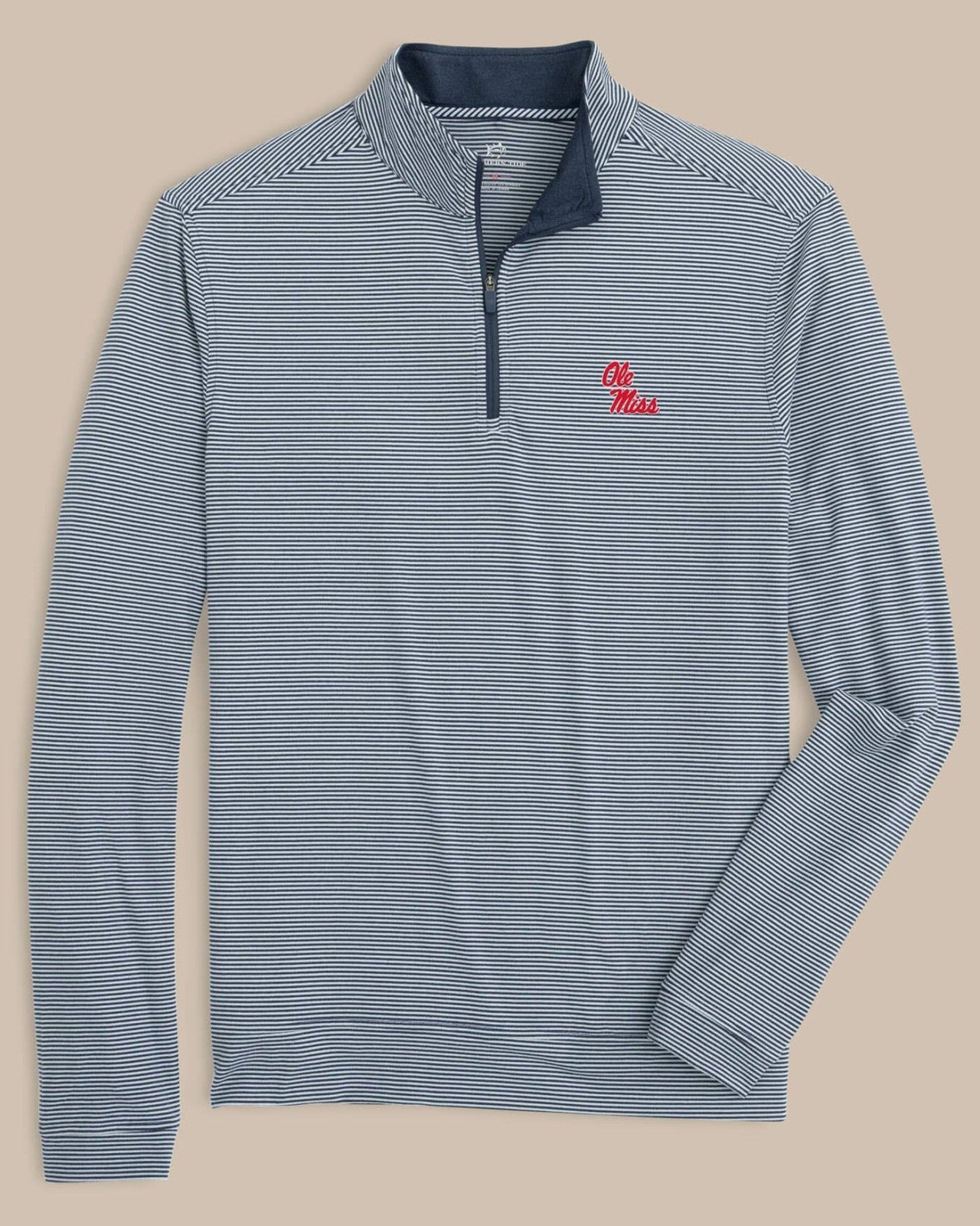 Ole Miss Rebels Stripe Heather Quarter Zip Southern Tide Bargain