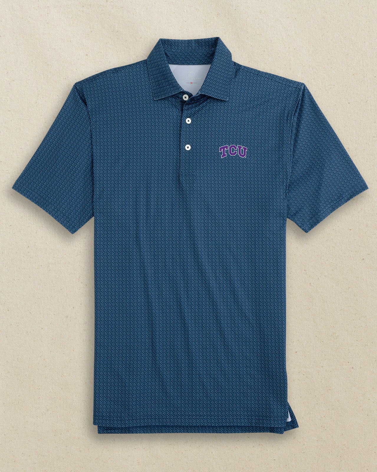 TCU Horned Frogs Driver Clubbin It Printed Polo Southern Tide Discounted