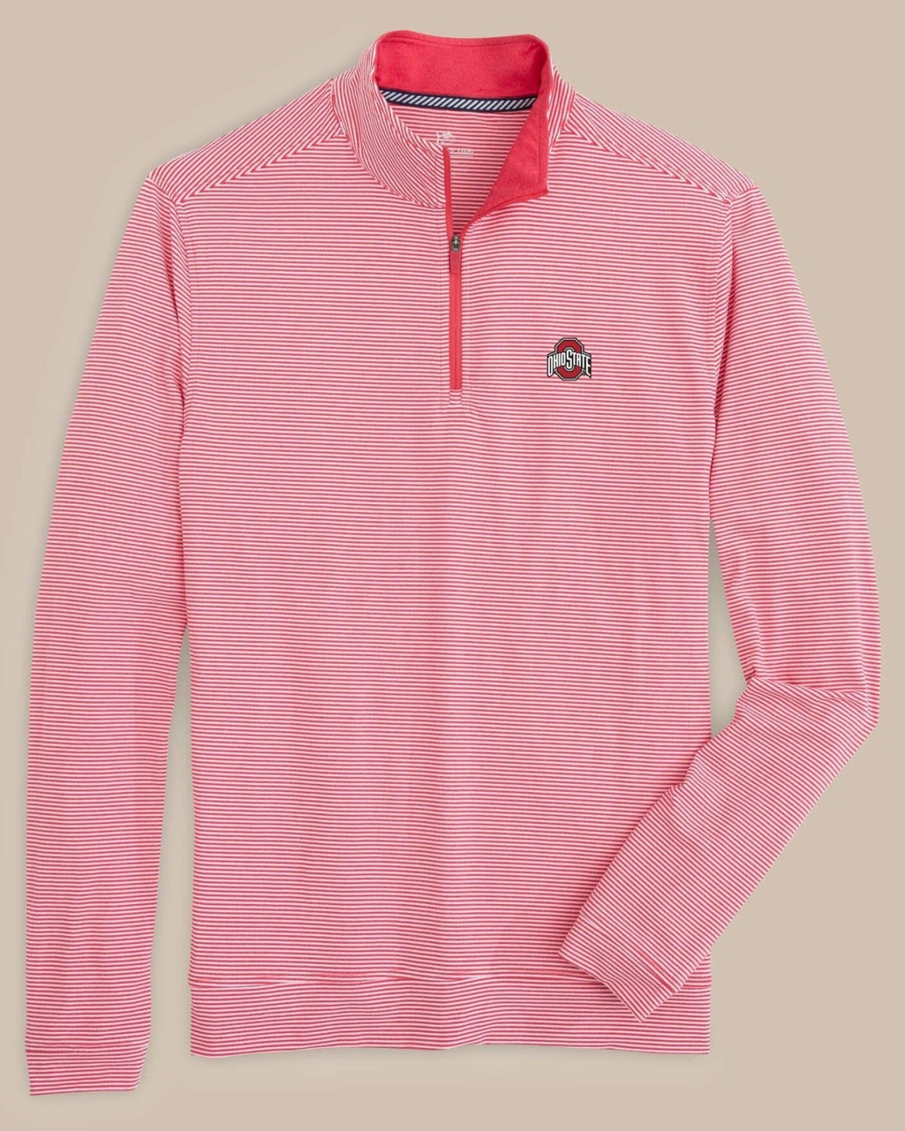 Ohio State Buckeyes Stripe Heather Quarter Zip Southern Tide Hot Deal