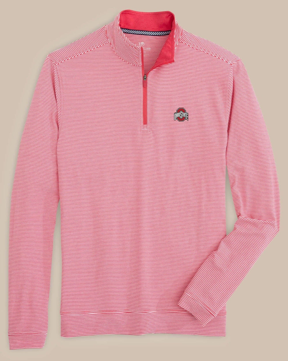 Ohio State Buckeyes Stripe Heather Quarter Zip Southern Tide Hot Deal