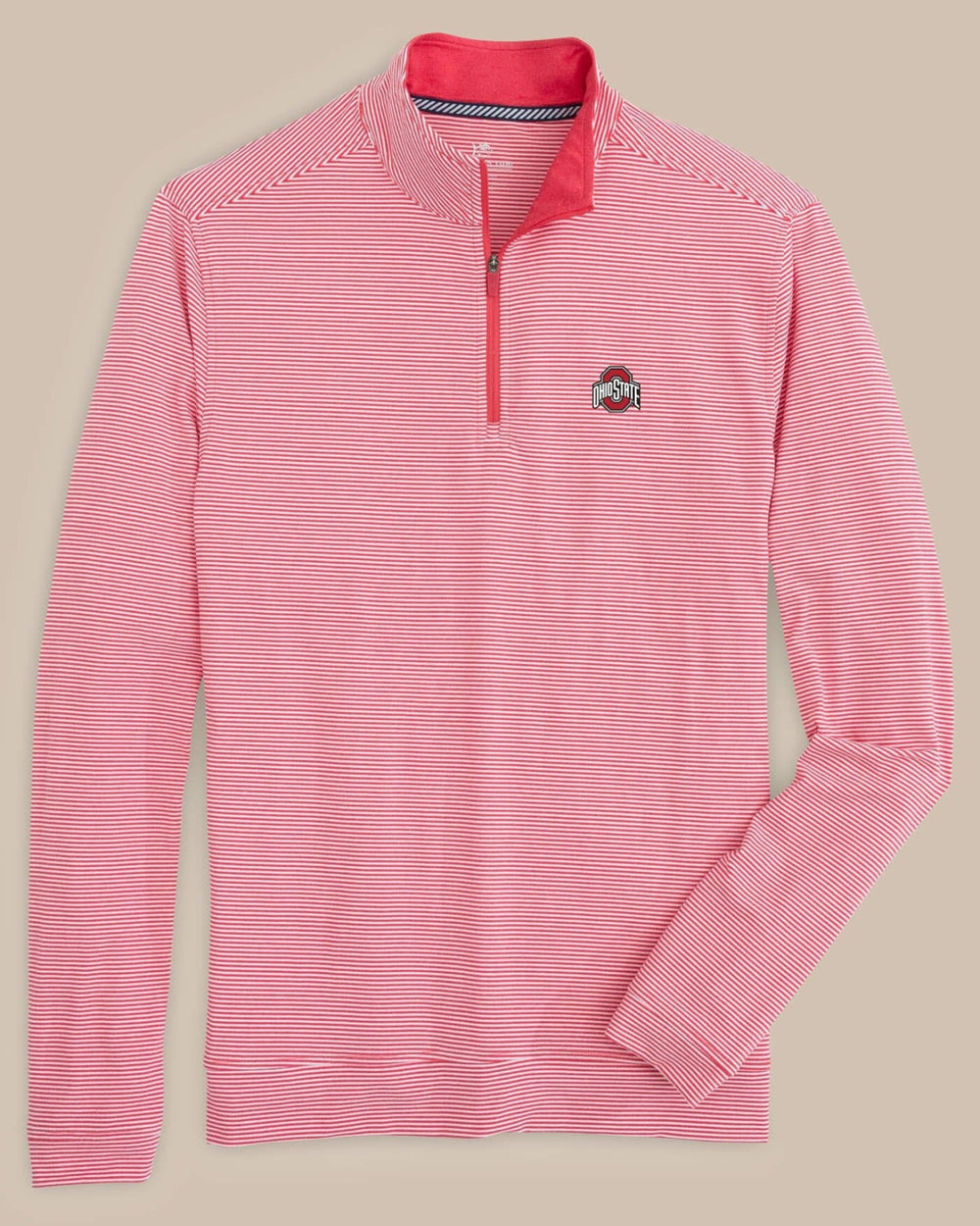 Ohio State Buckeyes Stripe Heather Quarter Zip Southern Tide Hot Deal