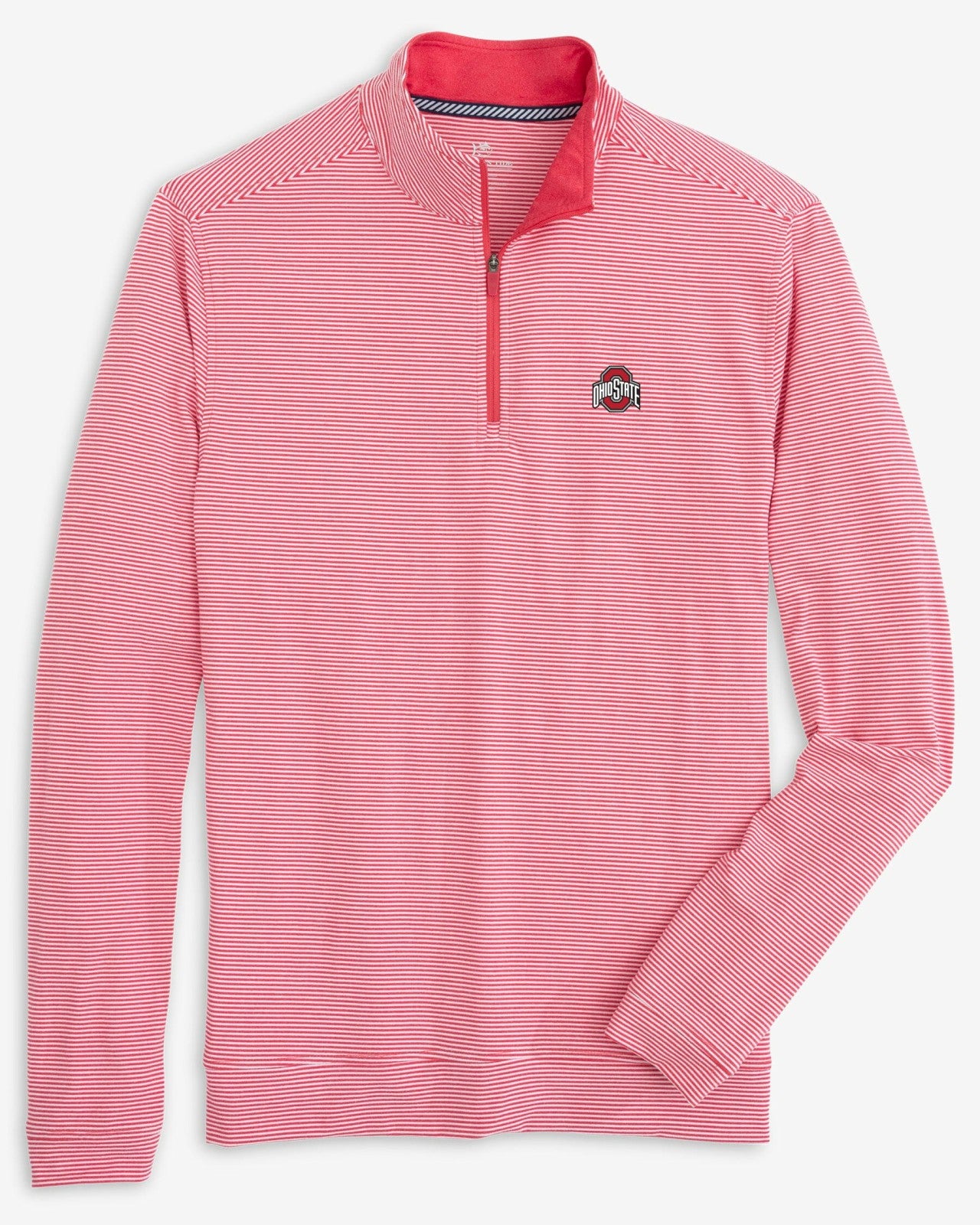 Ohio State Buckeyes Stripe Heather Quarter Zip Southern Tide Hot Deal