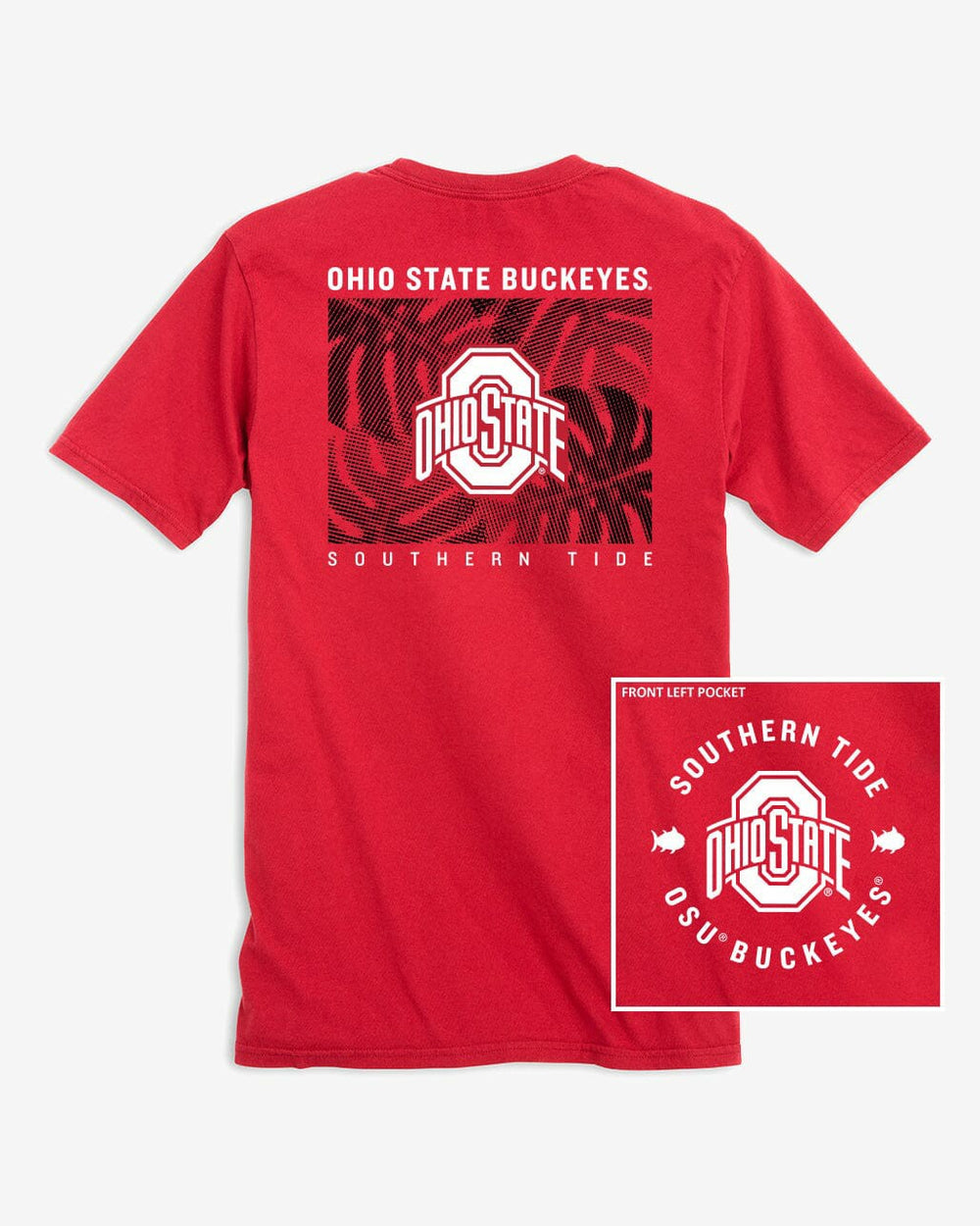 Ohio State Buckeyes Halftone Monstera T-Shirt Southern Tide Discount