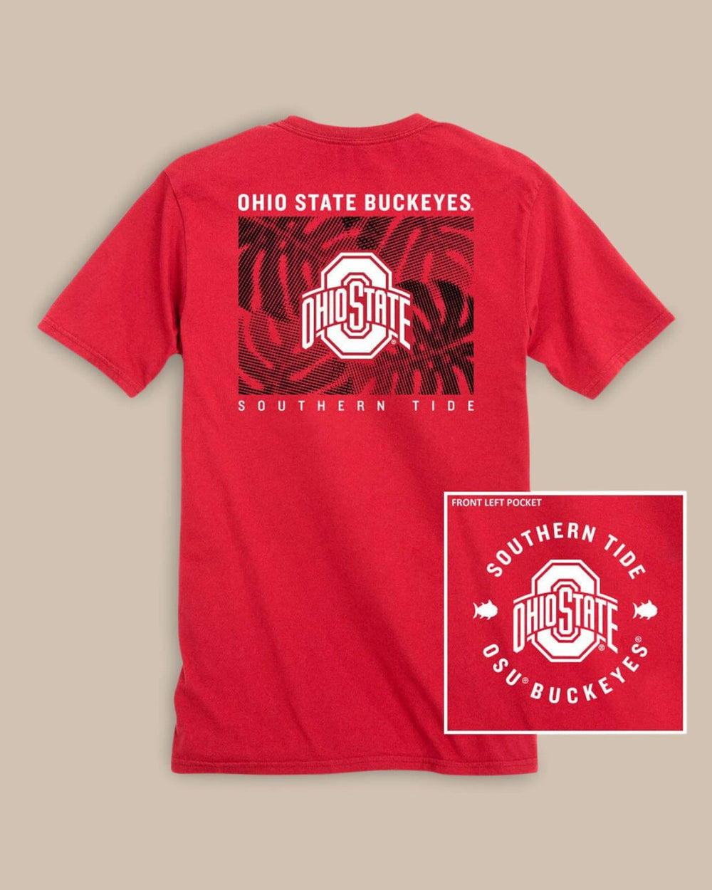 Ohio State Buckeyes Halftone Monstera T-Shirt Southern Tide Discount