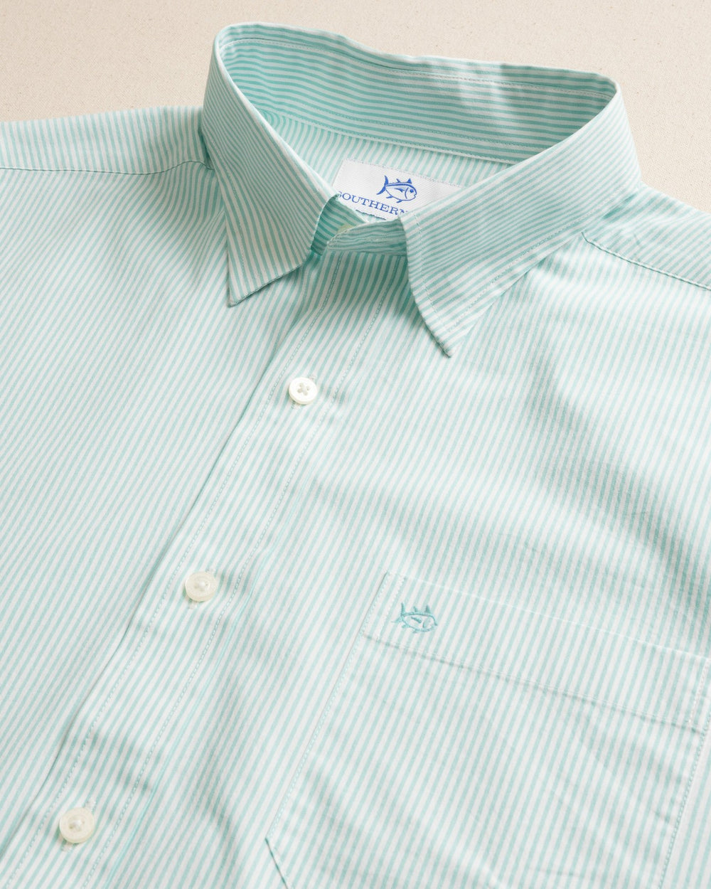 Charleston Mint Granby Stripe Long Sleeve Shirt Southern Tide Hot Deal