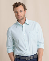 Charleston Mint Granby Stripe Long Sleeve Shirt Southern Tide Hot Deal