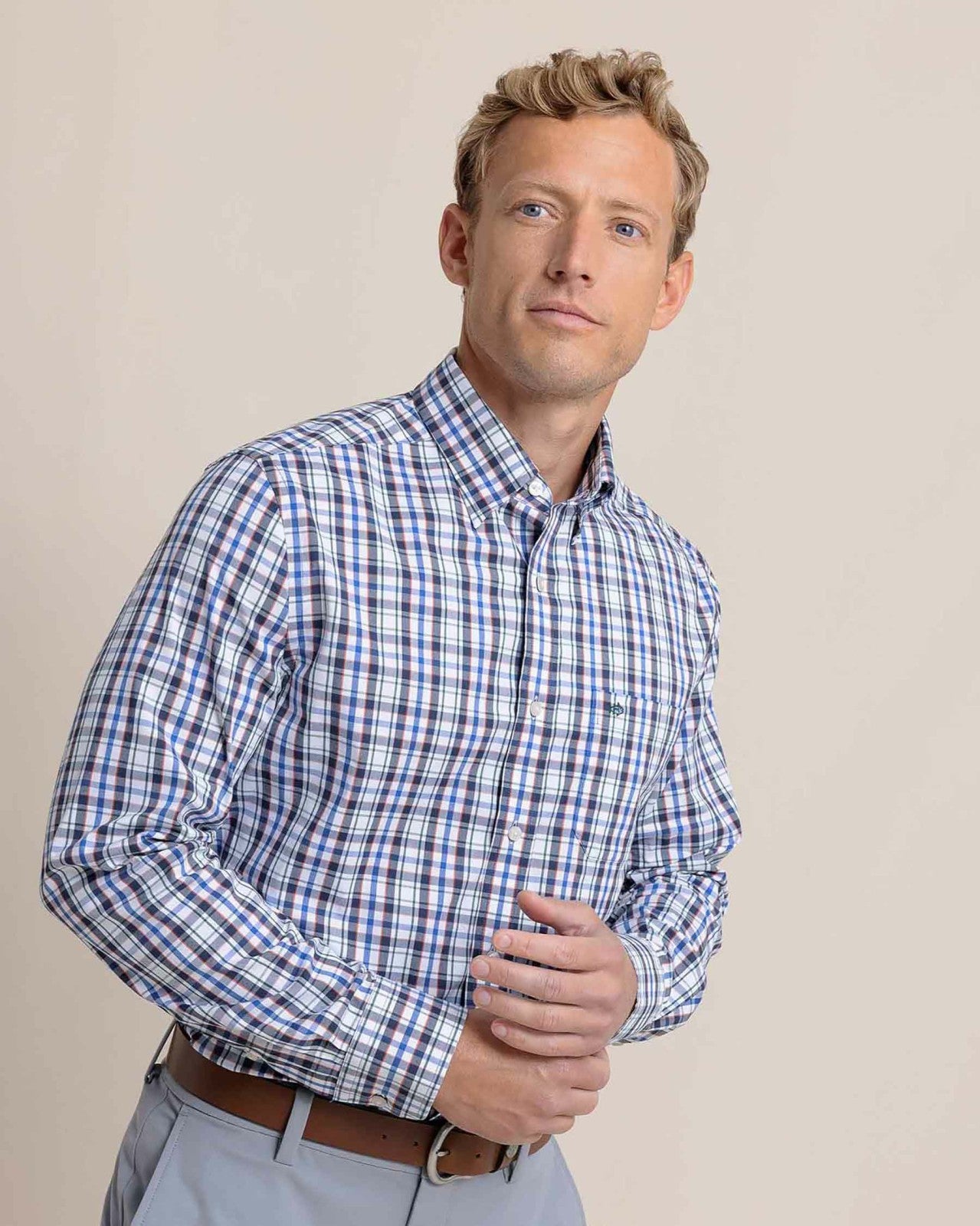 Charleston Master Plaid Long Sleeve Sport Shirt Southern Tide Limited Offer
