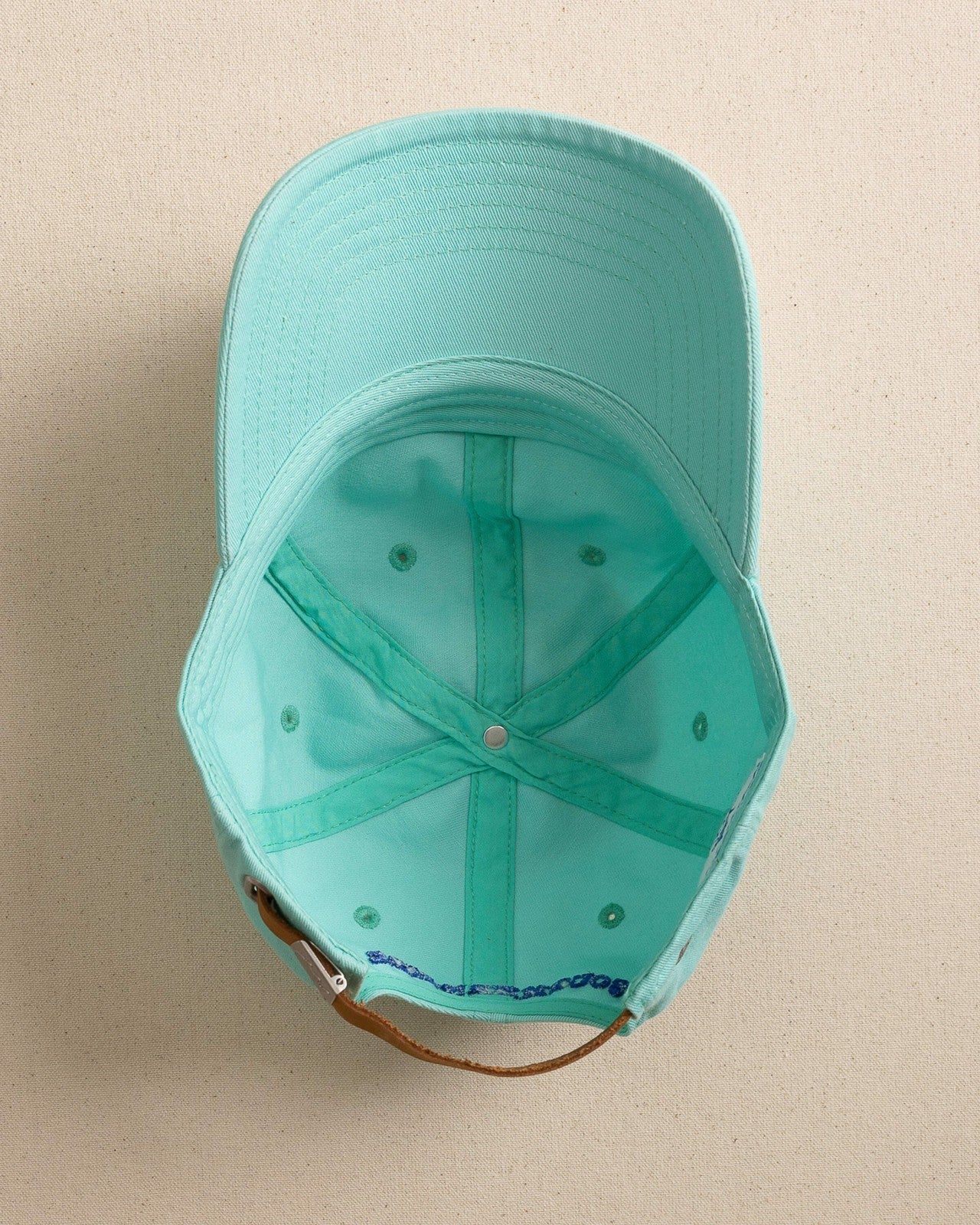 Mini Skipjack Leather Strap Hat - Turtle Green Southern Tide Discounted
