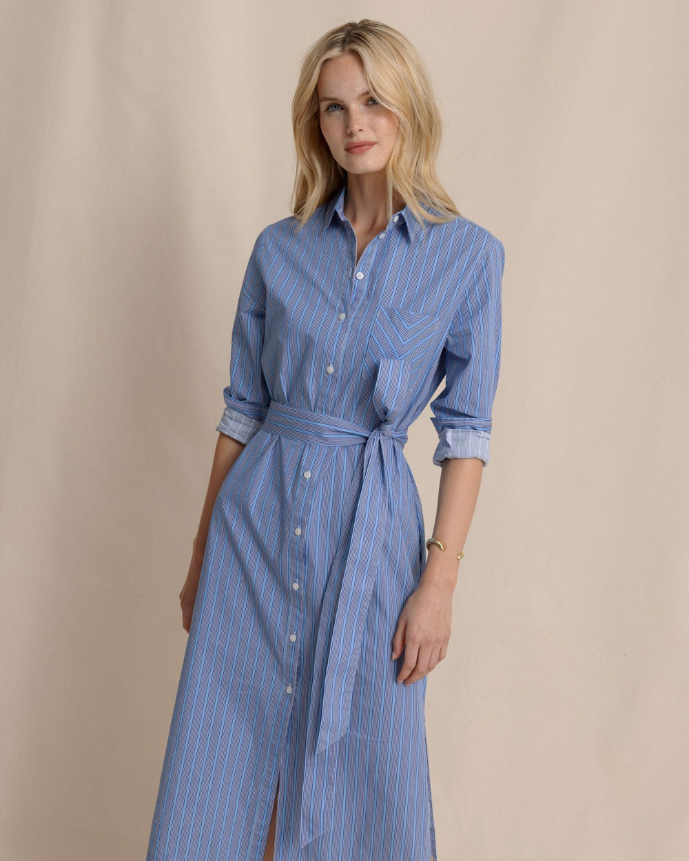 Trista Striped Midi Shirt Dress Southern Tide Discounted