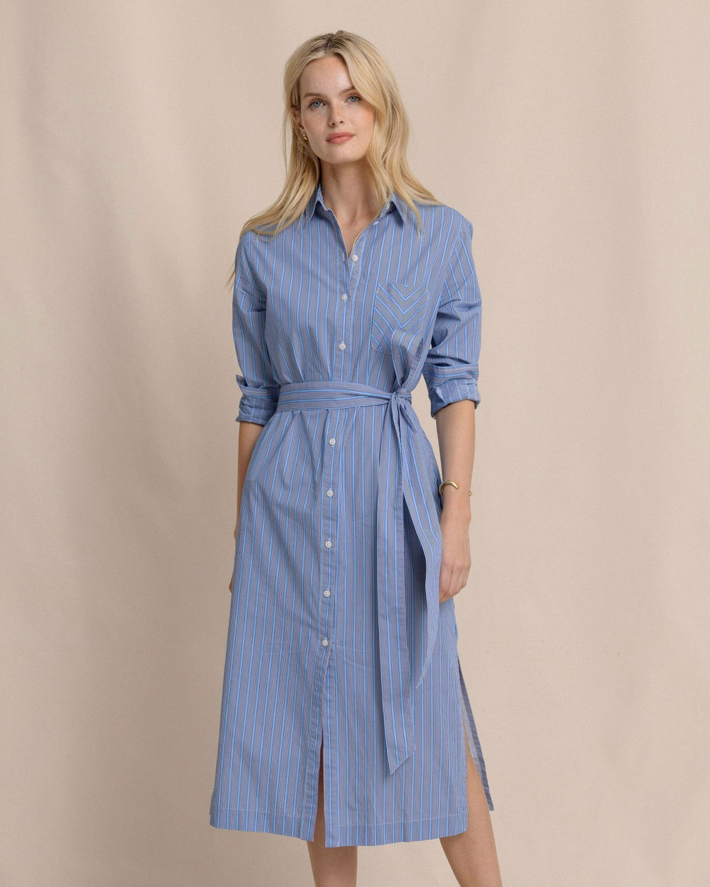 Trista Striped Midi Shirt Dress Southern Tide Discounted