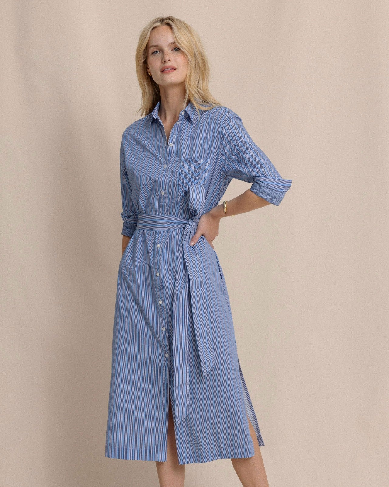 Trista Striped Midi Shirt Dress Southern Tide Discounted
