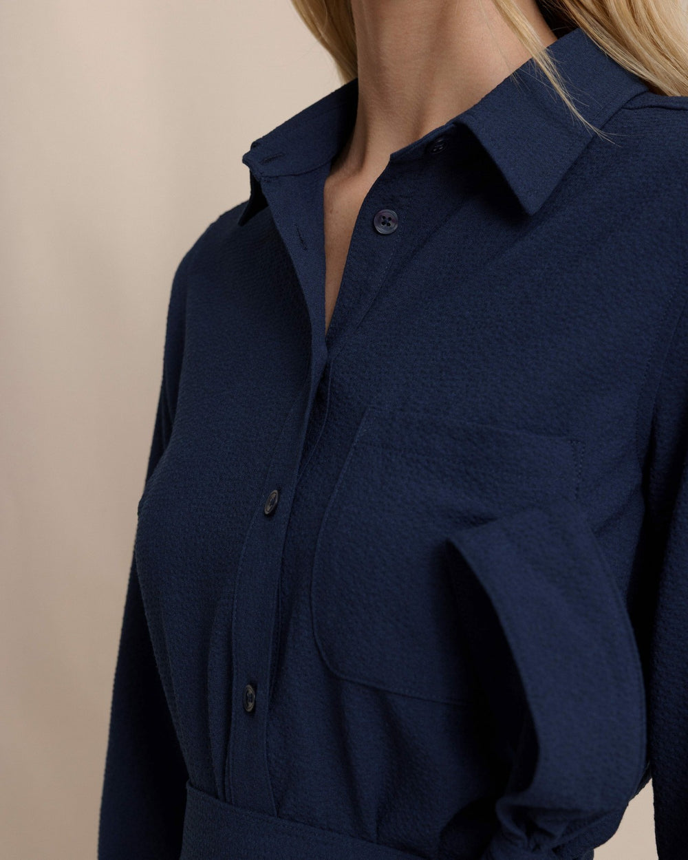 Trista Textured Midi Shirt Dress Southern Tide Savings