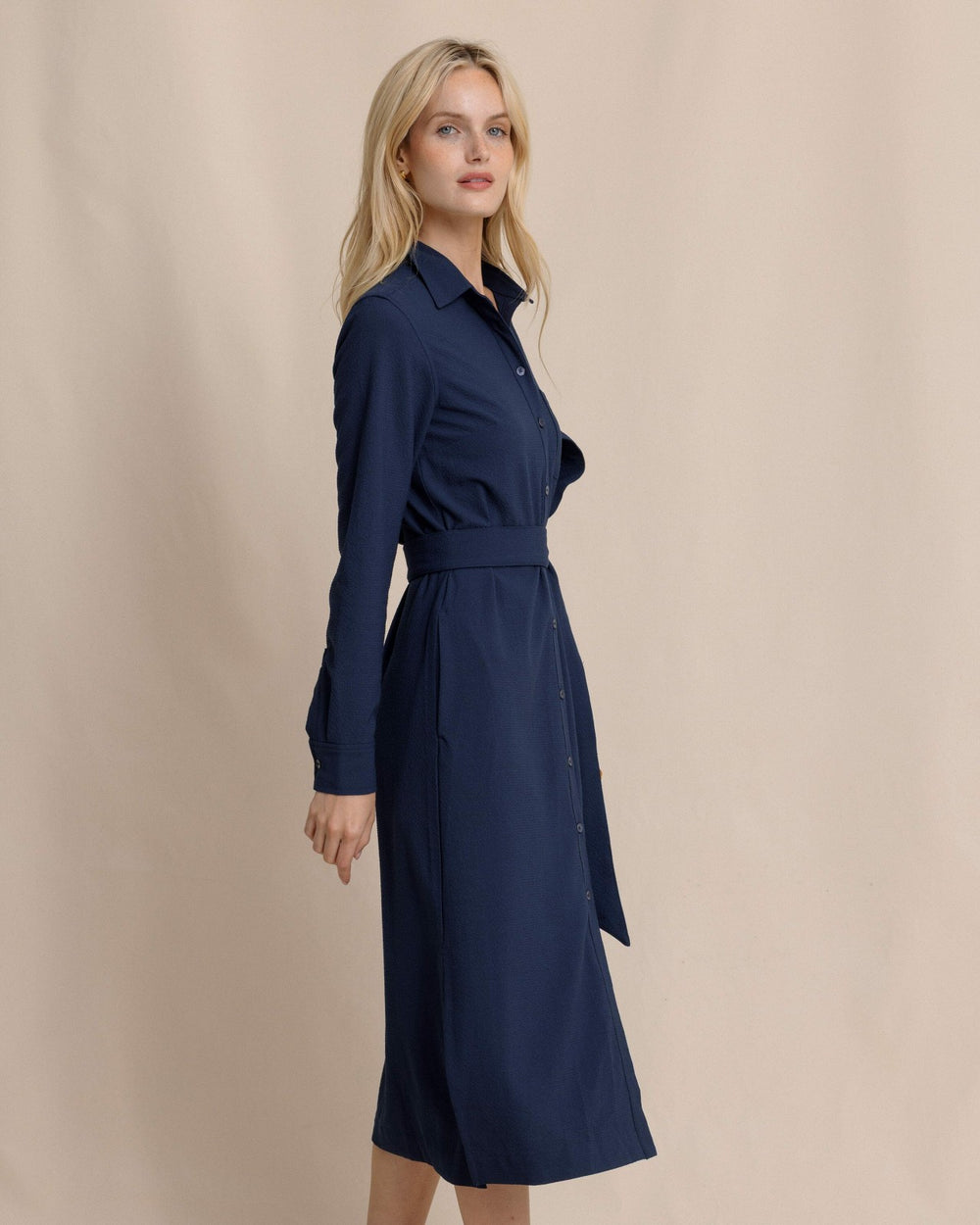 Trista Textured Midi Shirt Dress Southern Tide Savings